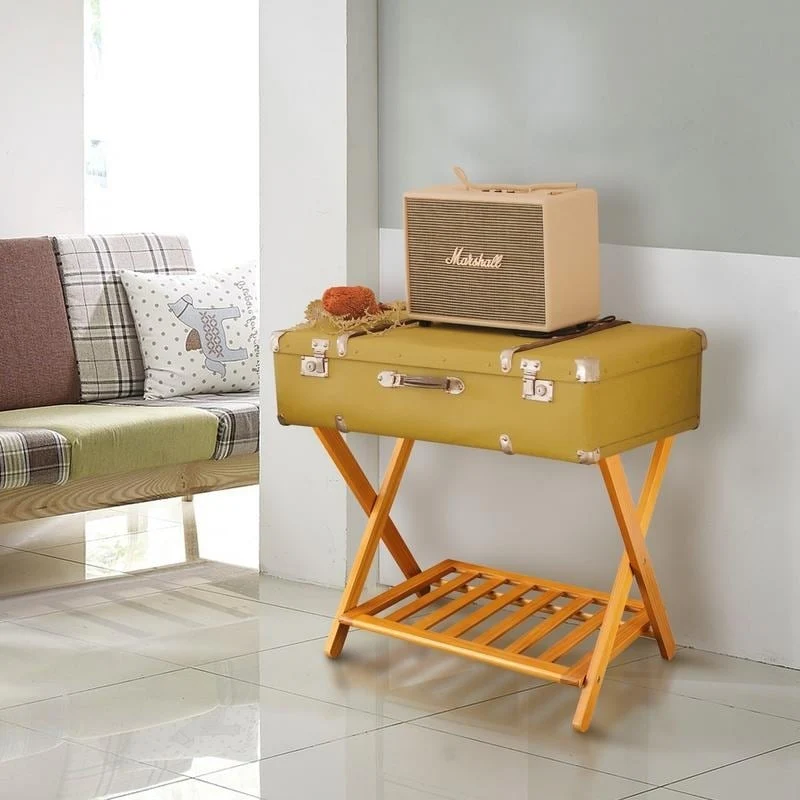 Hotel-style Luggage Rack with Shelf