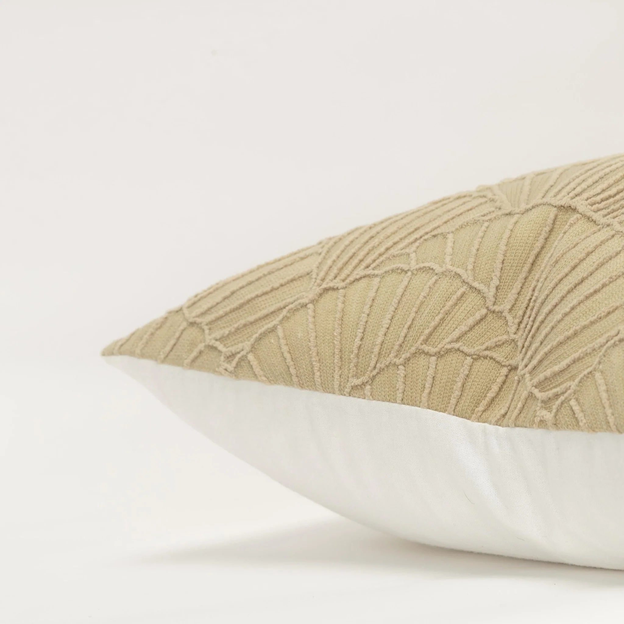 Embroidered Fan Square Pillow