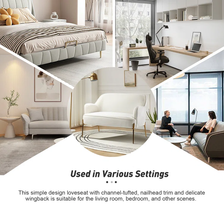 Cleo 43'' Velvet Loveseat