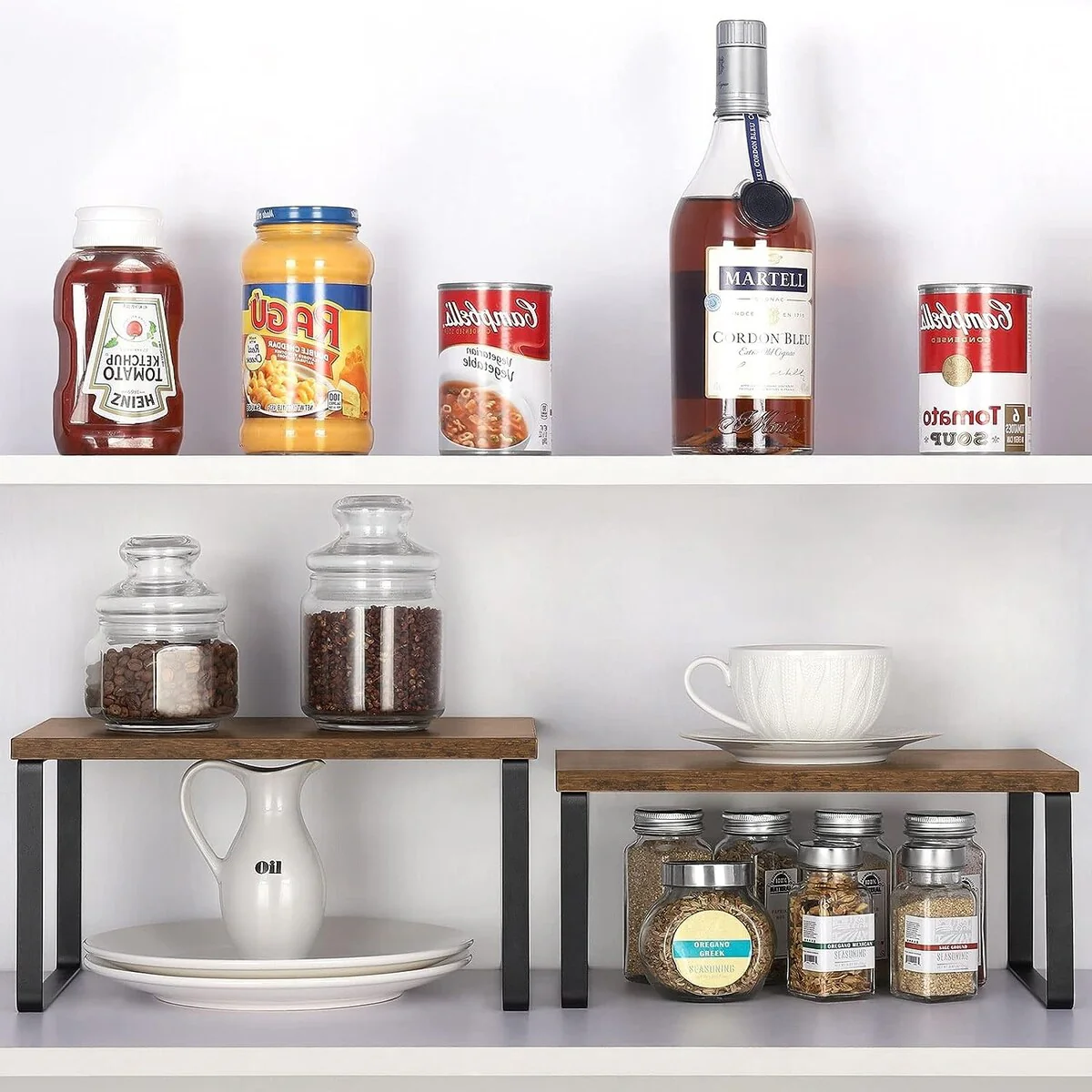 Stackable Kitchen Cabinet Shelves Organizer