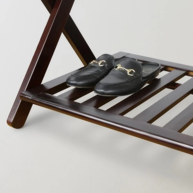 Hotel-style Luggage Rack with Shelf