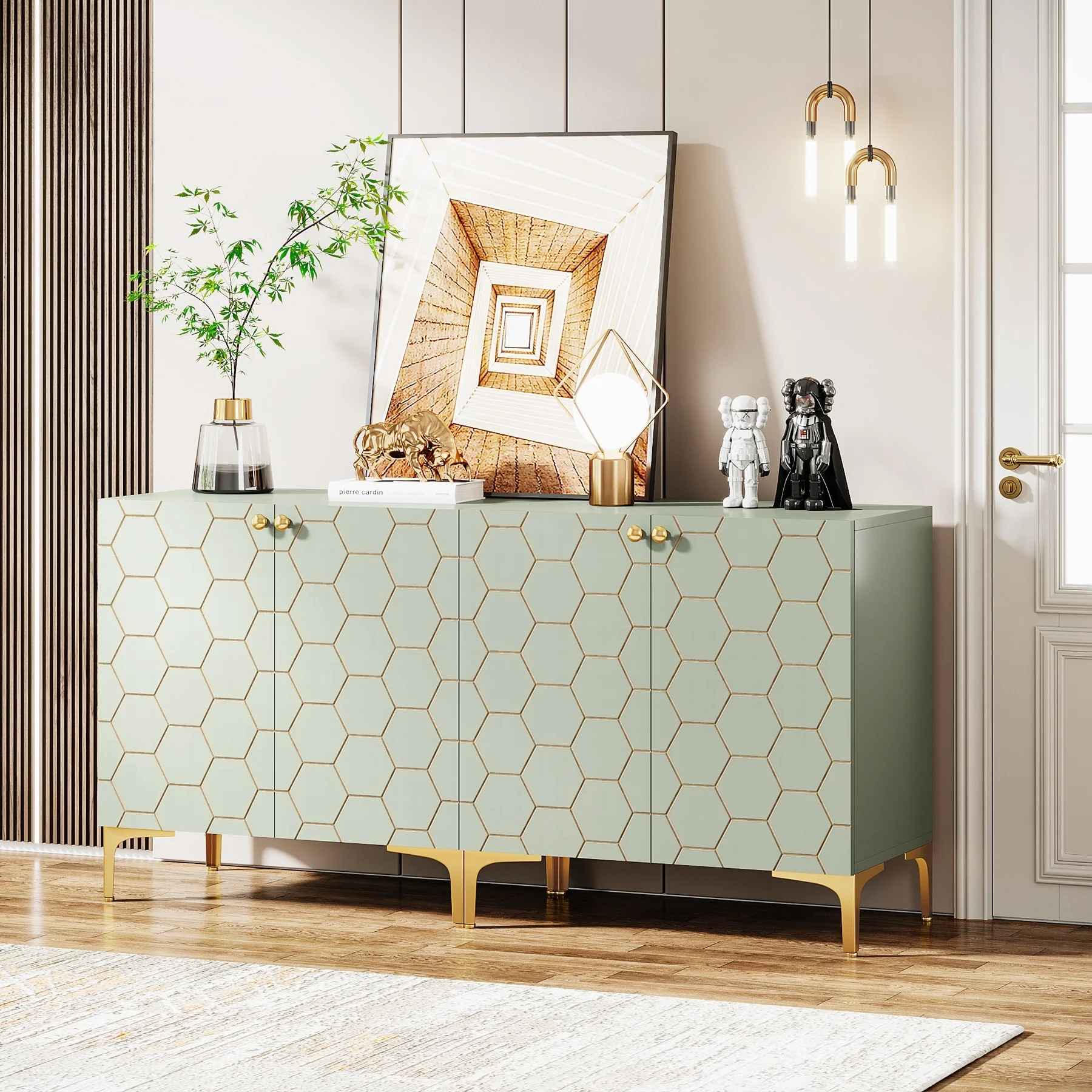 31.5'' Modern Accent Storage Cabinet for Living Room Kitchen (Set of 2 )