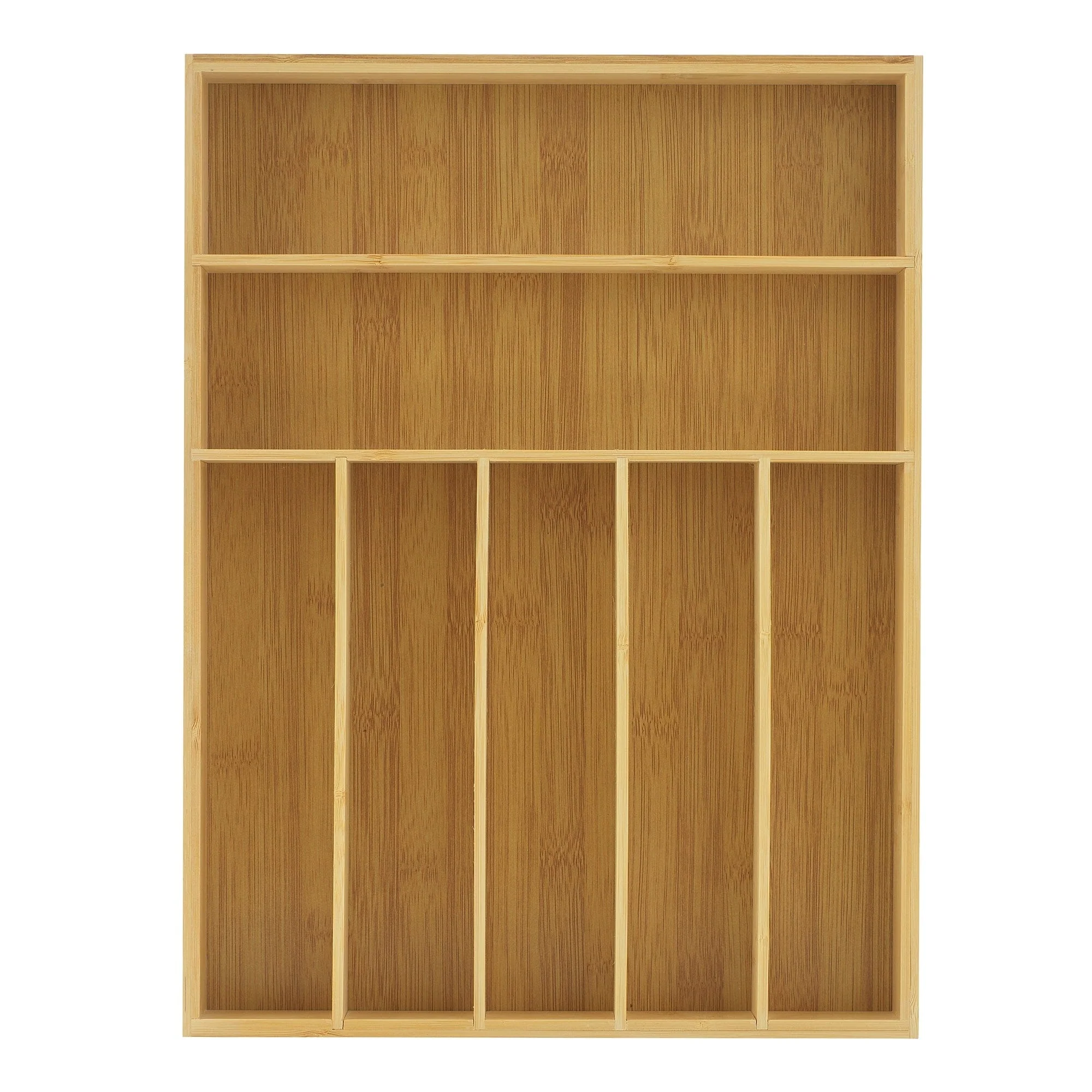 JoyJolt 7 Compartment Bamboo Drawer Organizer