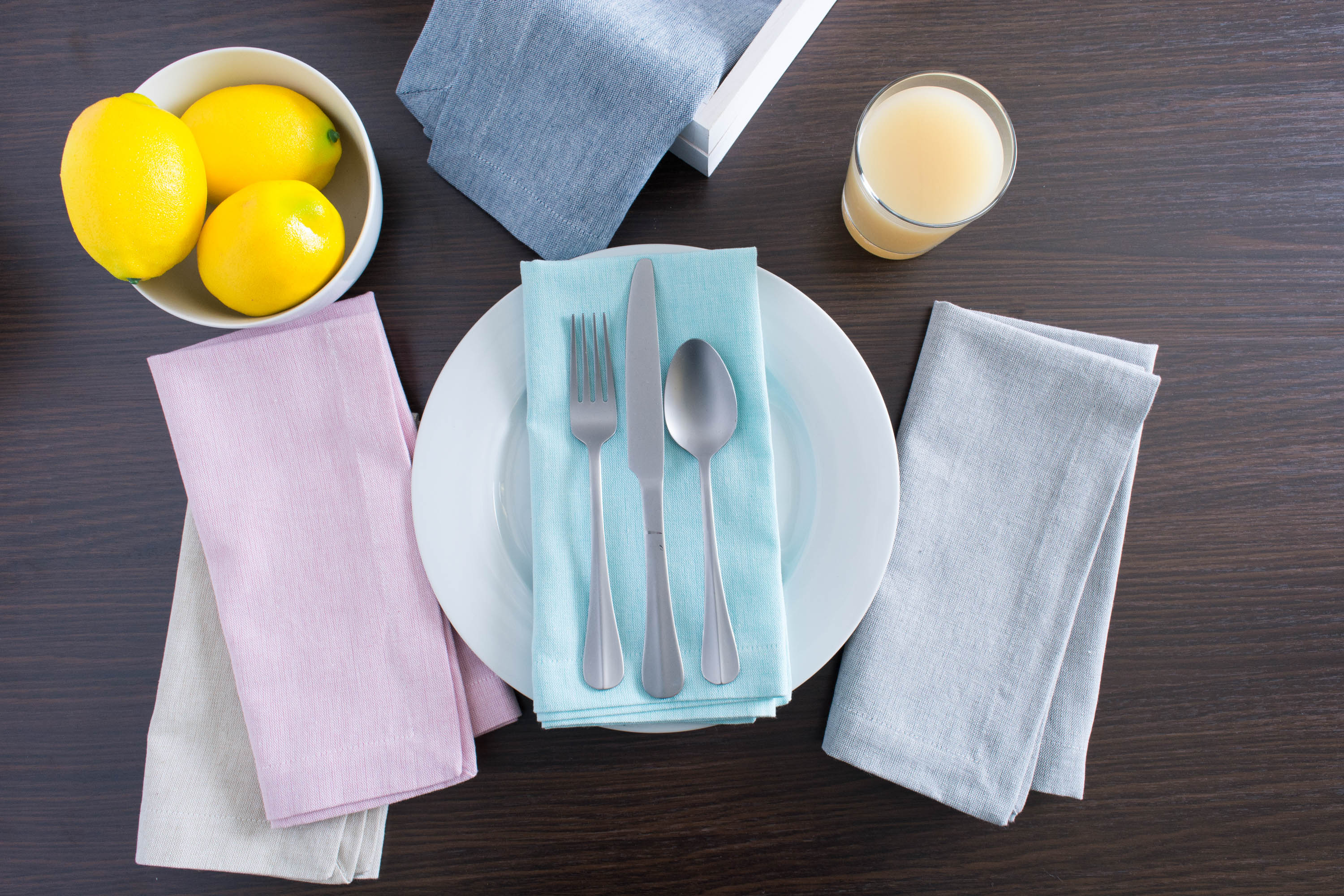 Blue Solid Chambray Tablecloth