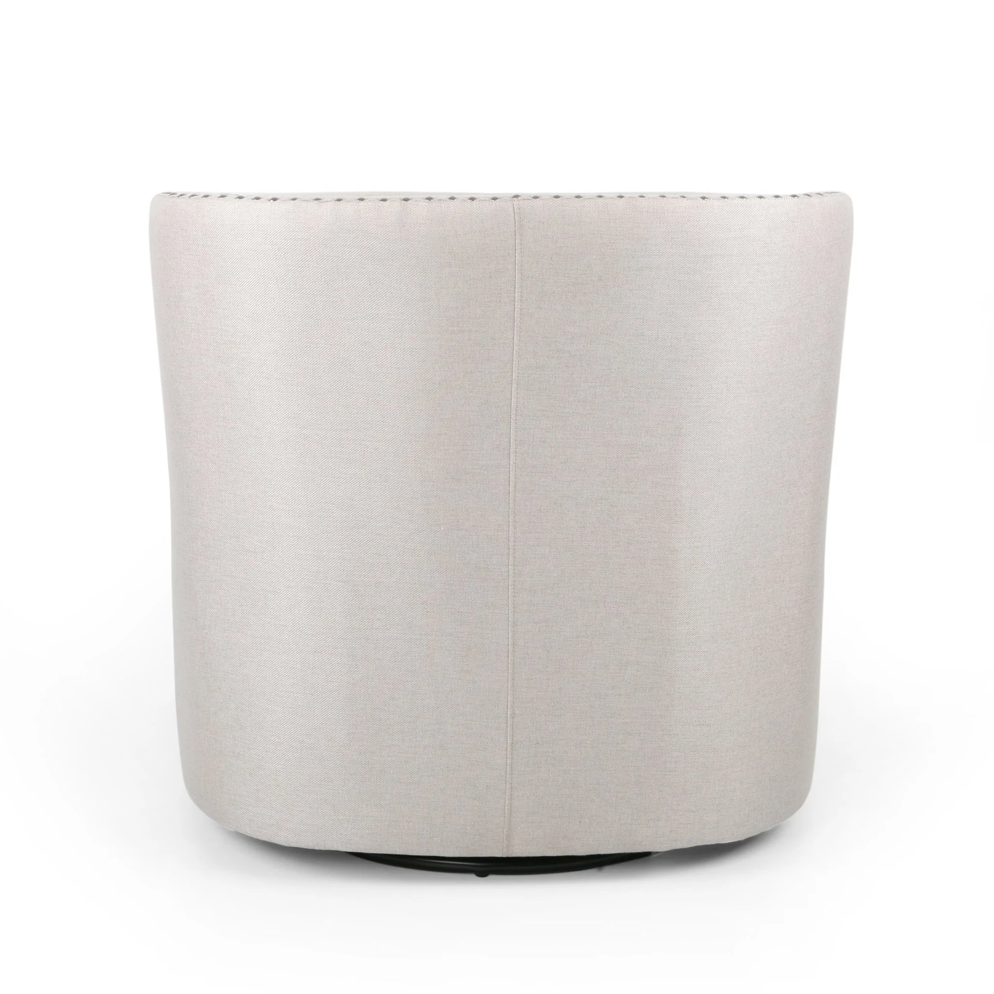 Riverbed Upholstered Swivel Chair with Nailhead Trim and Sloped Arms