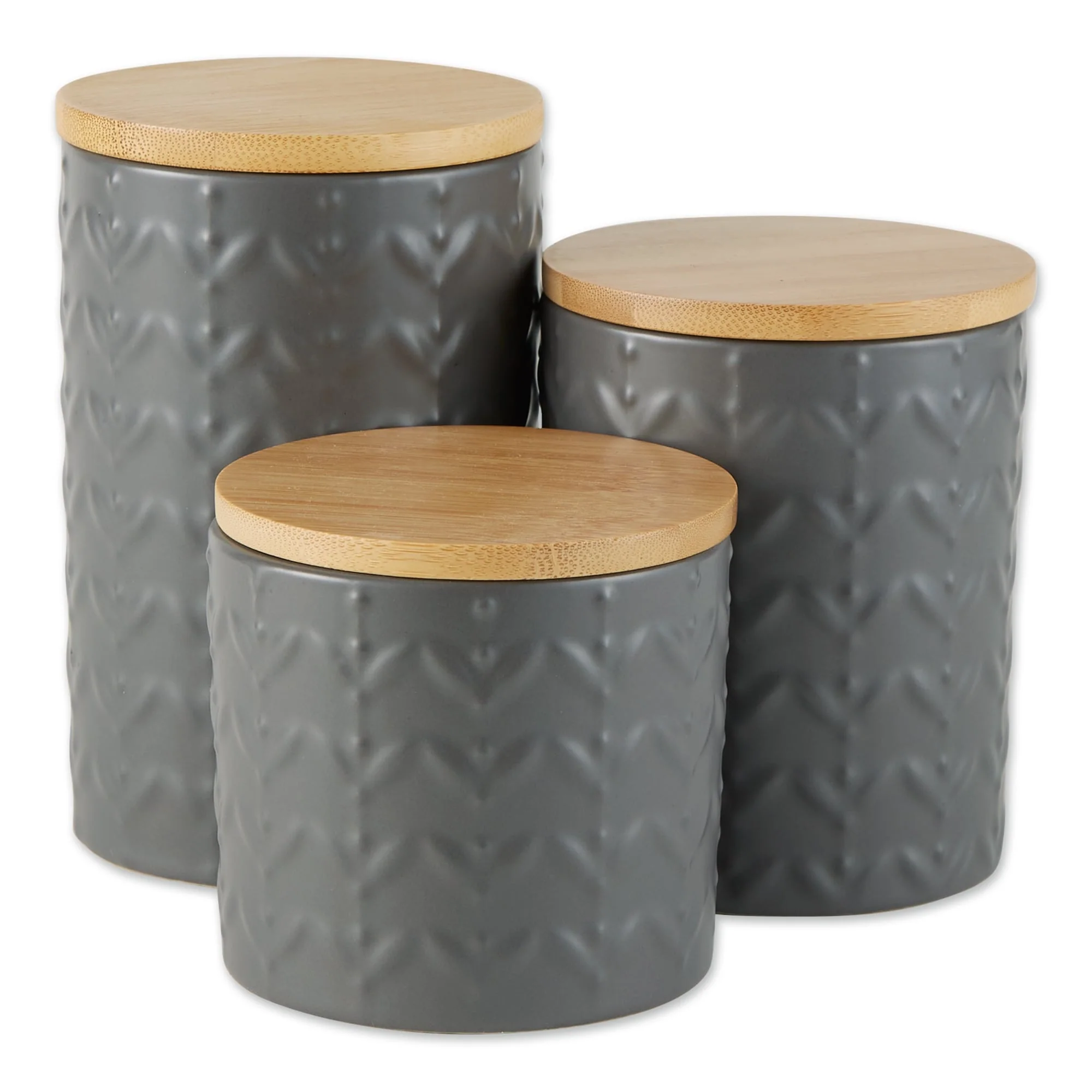 Retro Vine Texture Ceramic Canister (Set of 3)