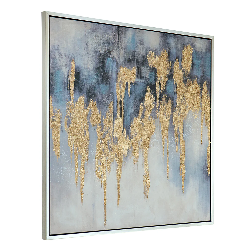 39.5 x 39.5 Wall Art with Striking Gold Accents