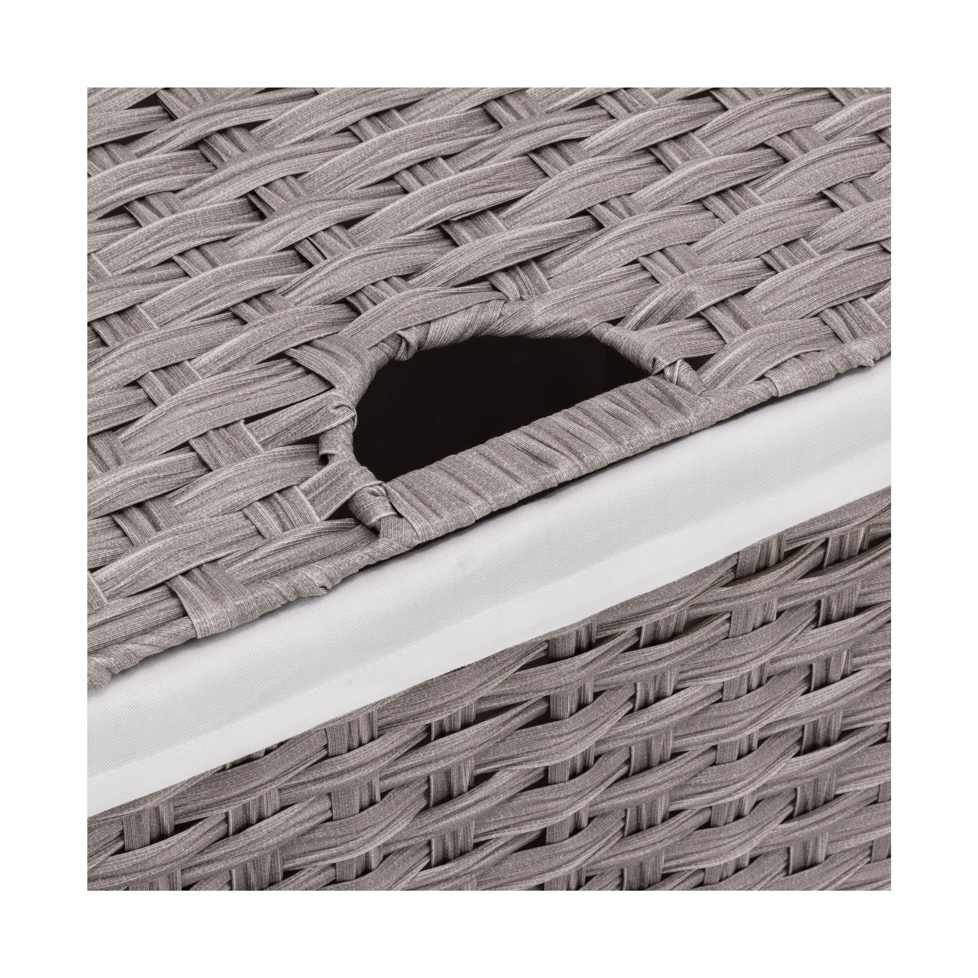 Seville Classics Lidded Foldable Portable Rectangular Laundry Hamper Basket with Washable Liner