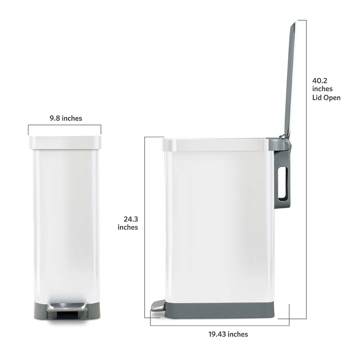 Glad Slim Stainless Steel Step Trash Can