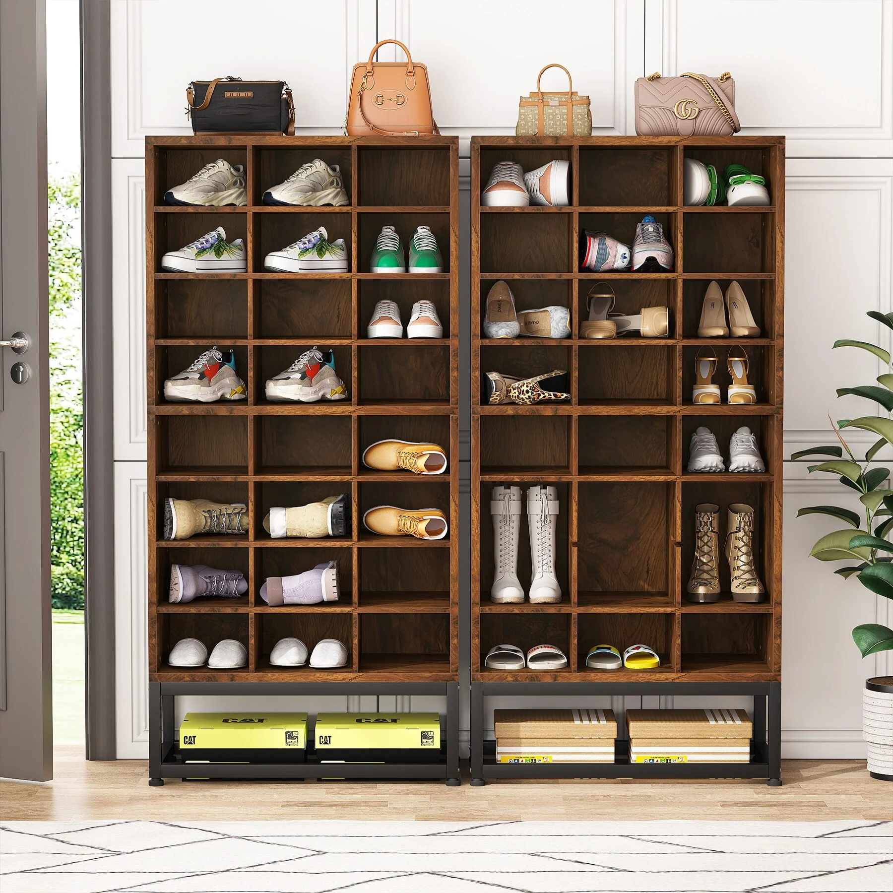 8-tier Shoe Storage Cabinet Organizer Rack with 24 Cubbies