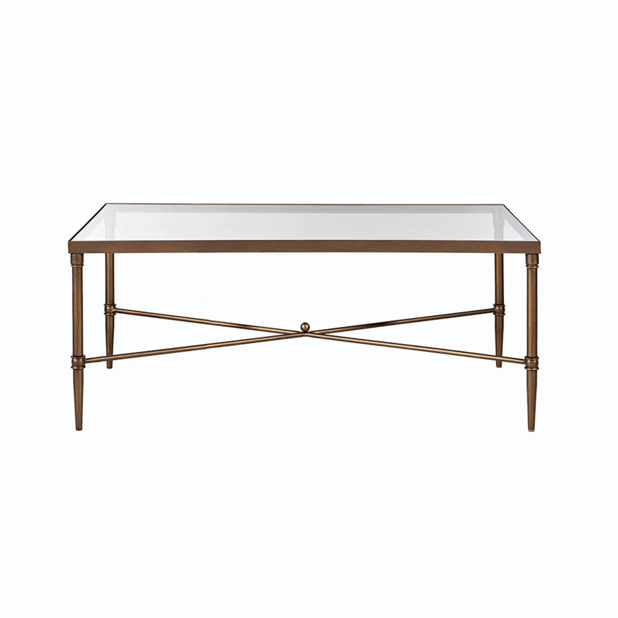Bronze Coffee Table with Tempered Glass Top