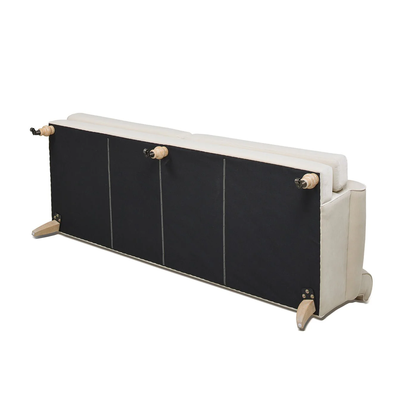 Creations Upholstered Sofa with Metal Casters and 2 Cushions Tightback