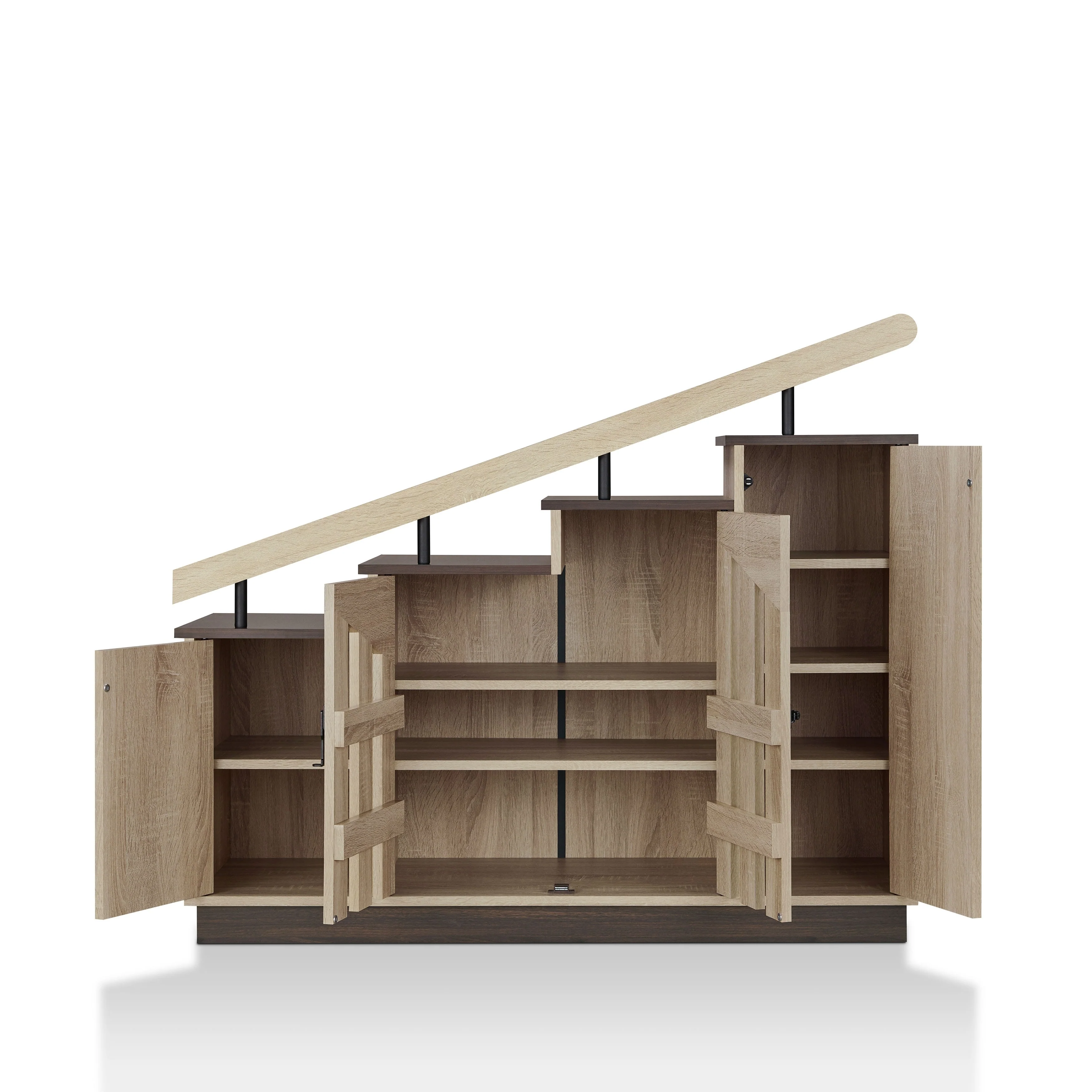 Garner Rustic 9-shelf Storage Shoe Cabinet by Furniture of America