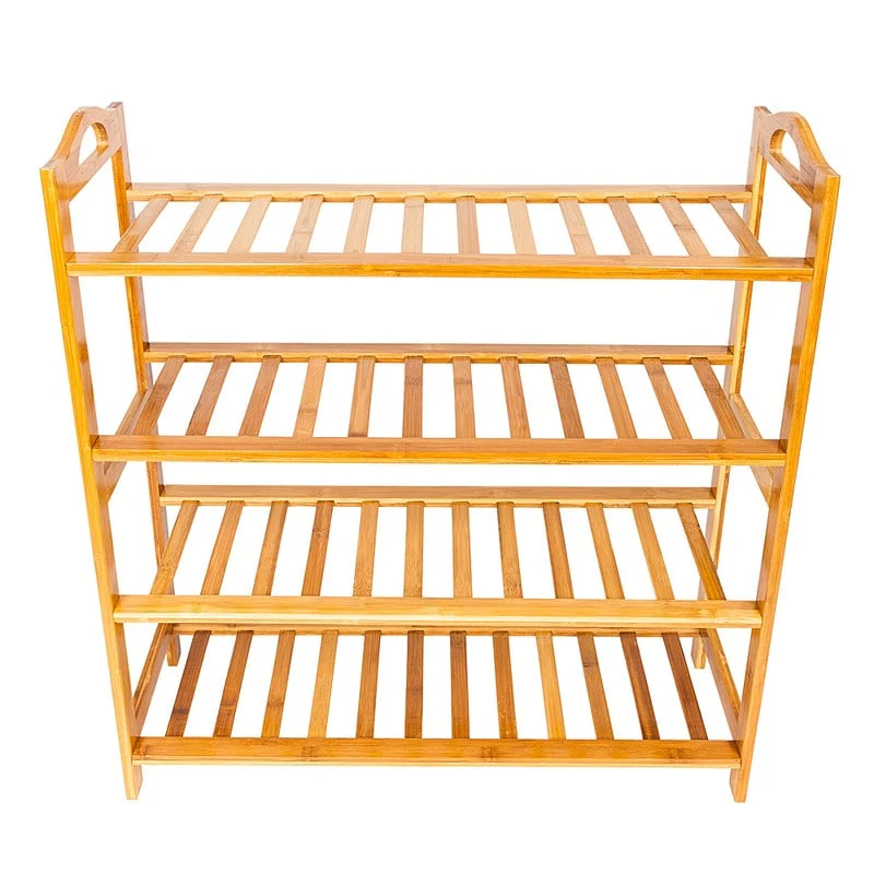 4-Tier Bamboo Shoe Rack Entryway Shoe Shelf Storage Organizer