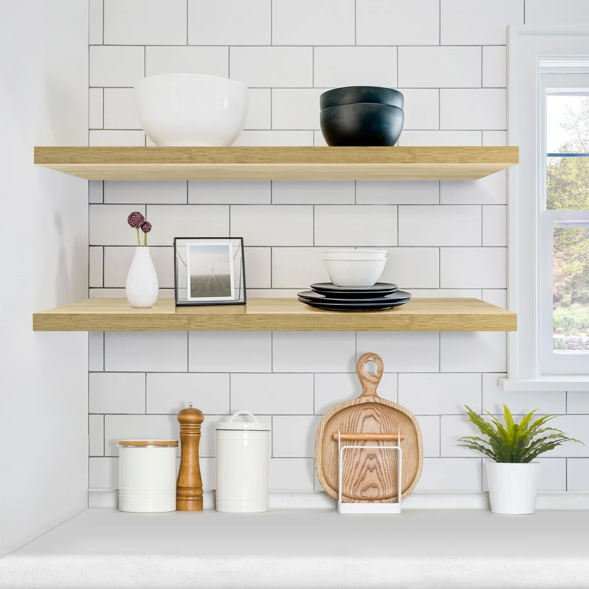 Sorbus Long Floating Shelves for Wall Set of 2 - 35