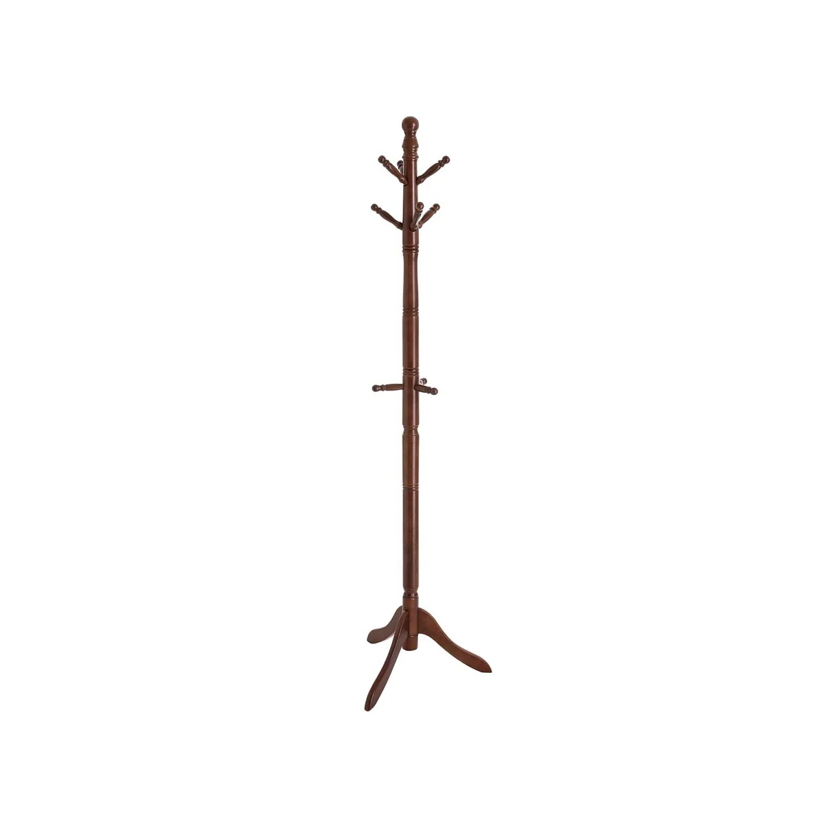 VASAGLE Coat Rack Free Standing, Wooden Hall Tree Coat Hat Tree Coat Hanger Holder Enterway with 10 Hooks