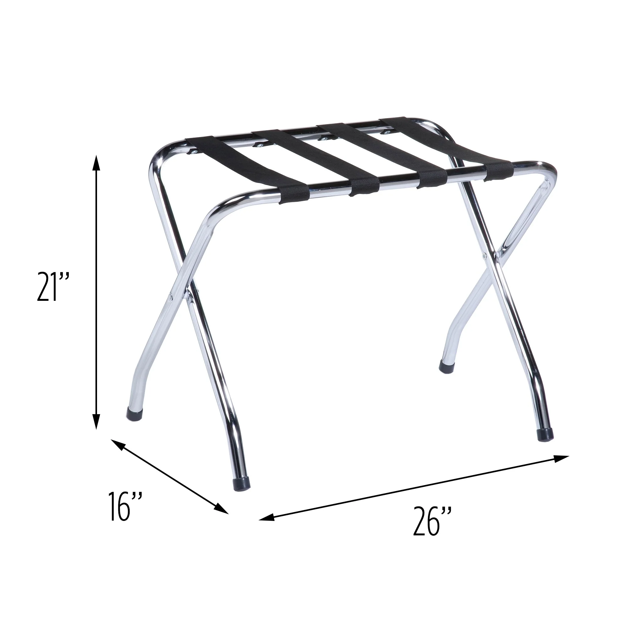 Honey-Can-Do Chrome and Black Steel Folding Luggage Rack