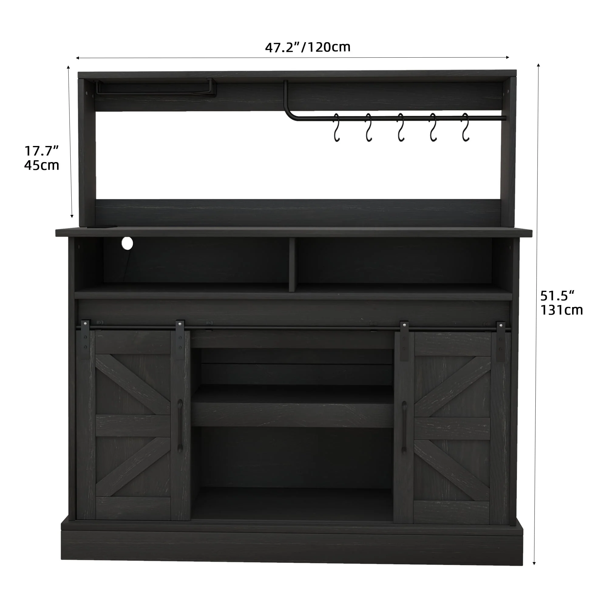 Moasis Farmhouse Coffee Bar Cabinet - 15.1