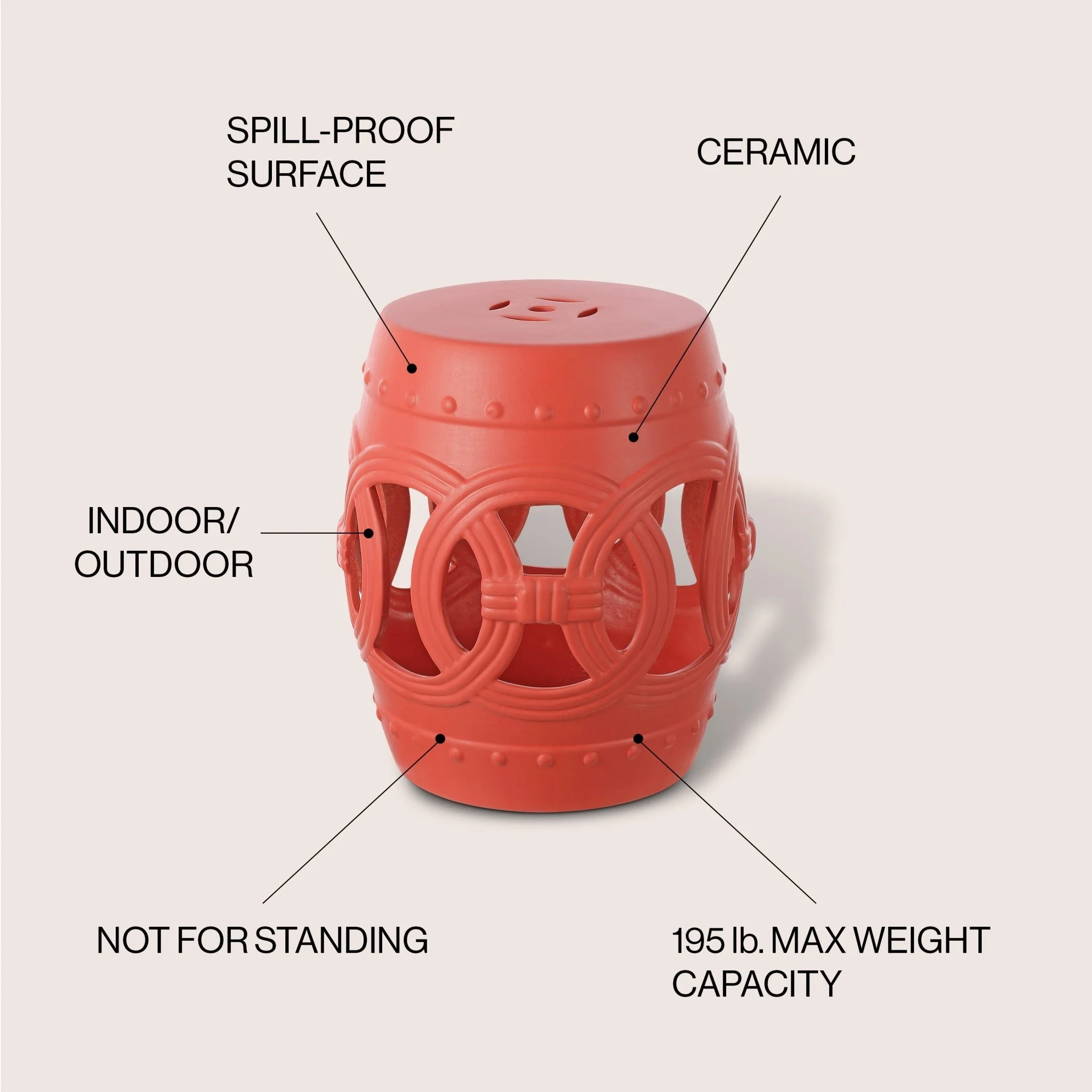 Lucky Chinese Ceramic Drum Garden Stool
