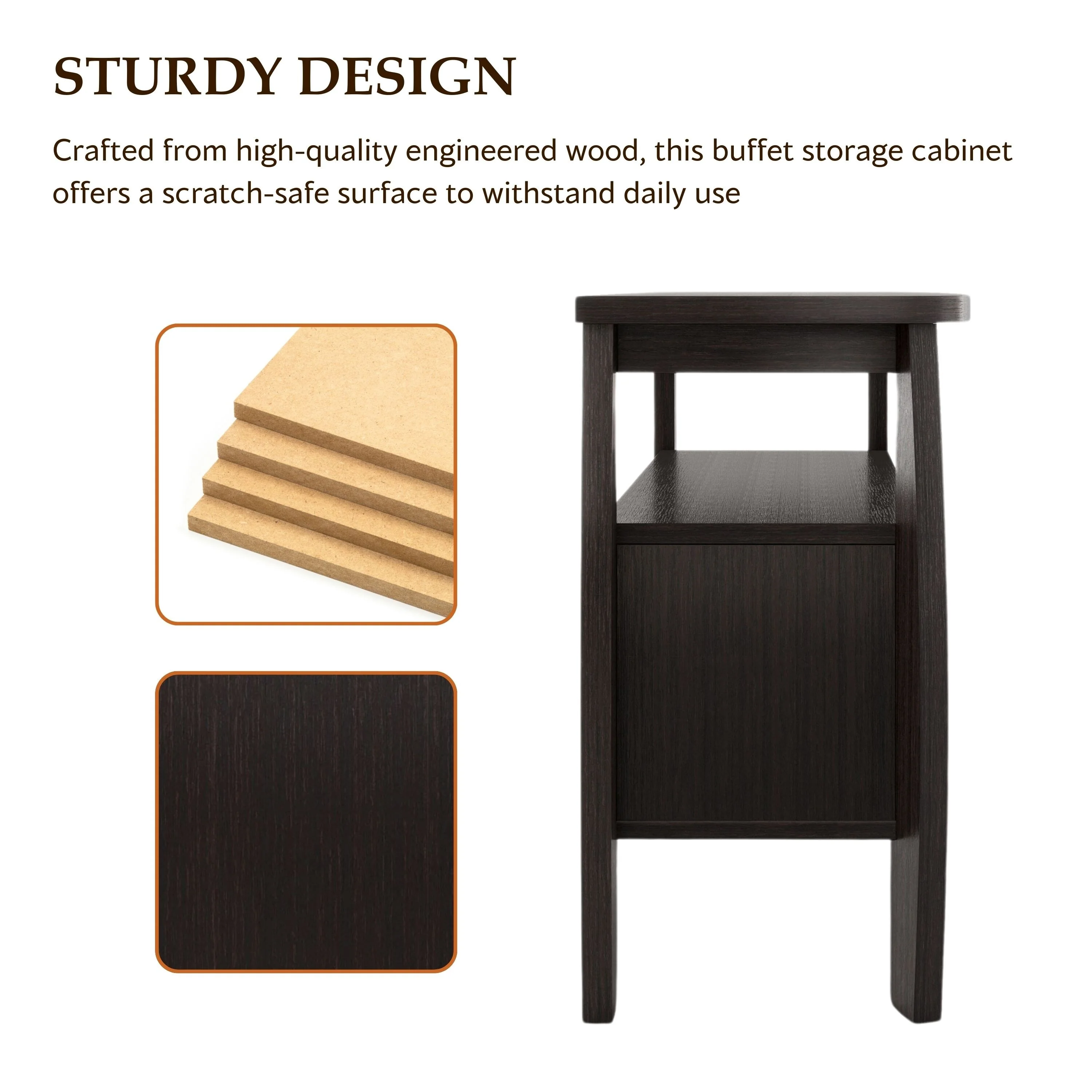 Furniture of America True Modern 51-inch Cappuccino 1-shelf Buffet Table