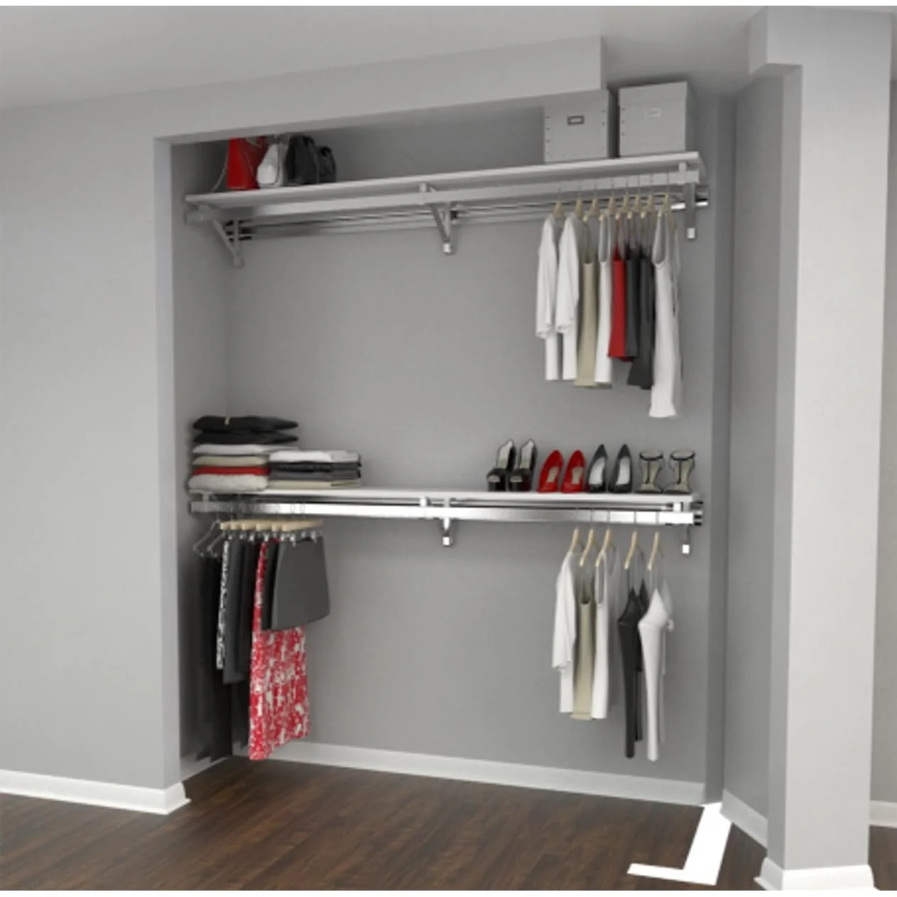 arrange a SPACE RCMBX Double Shelf-Hang Closet System