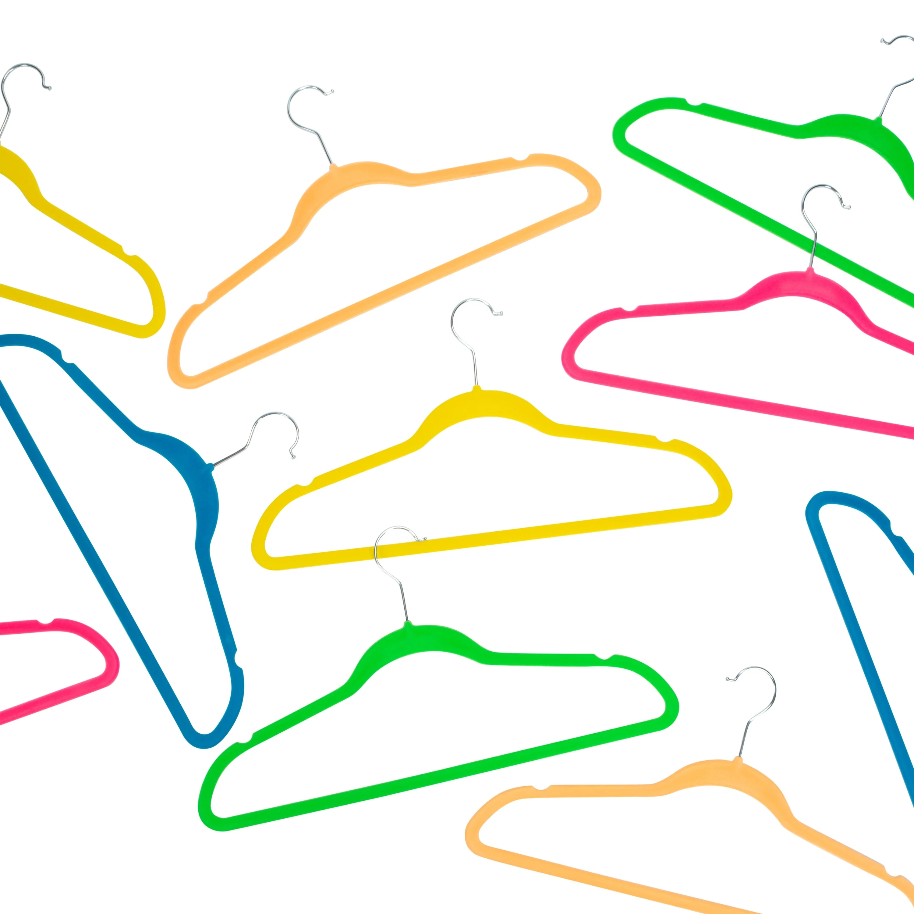 Simplify 25 Pack Slim Velvet Hangers in Neon - 9
