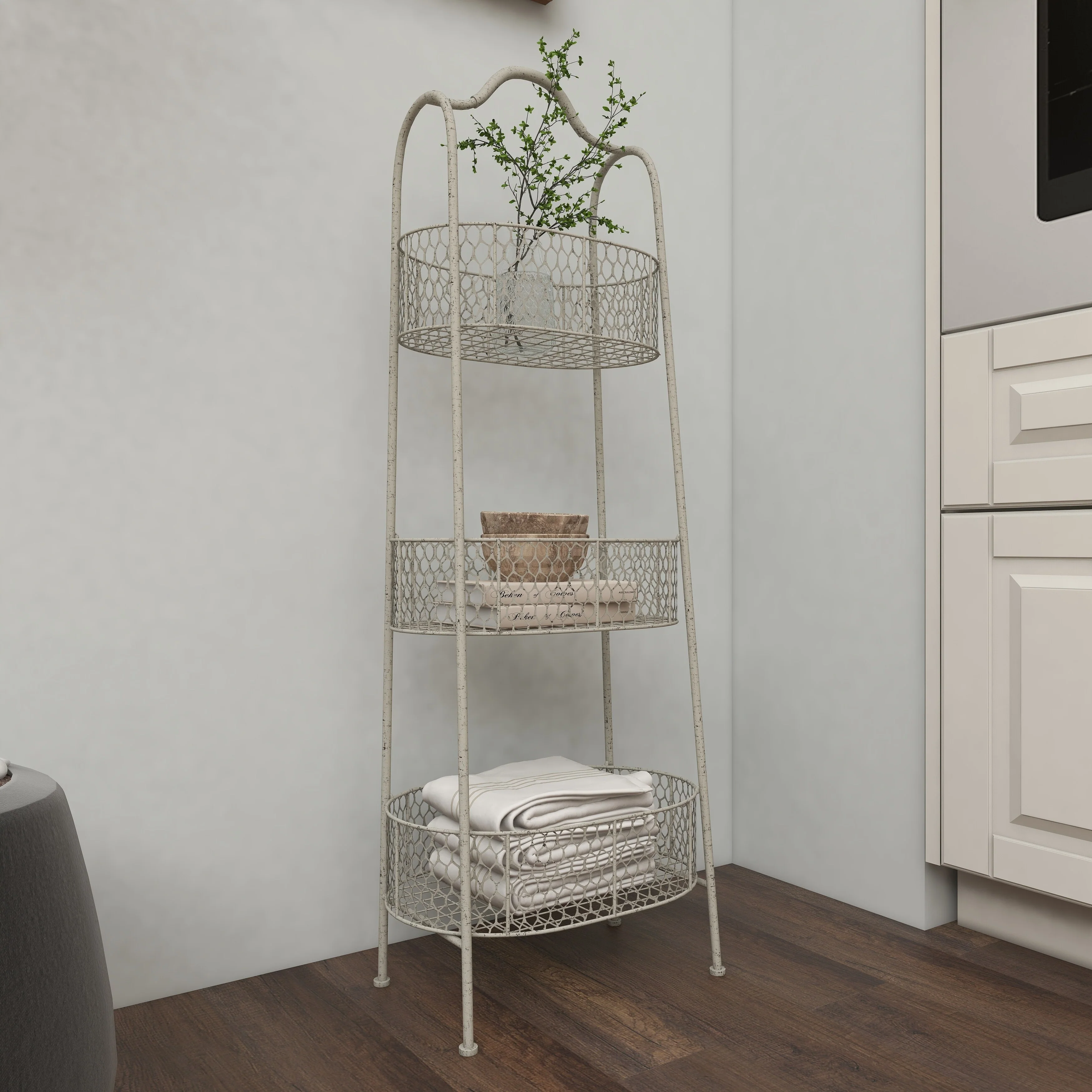 Iron Farmhouse Storage Cart 41 x 15 x 10 - 15 x 10 x 41