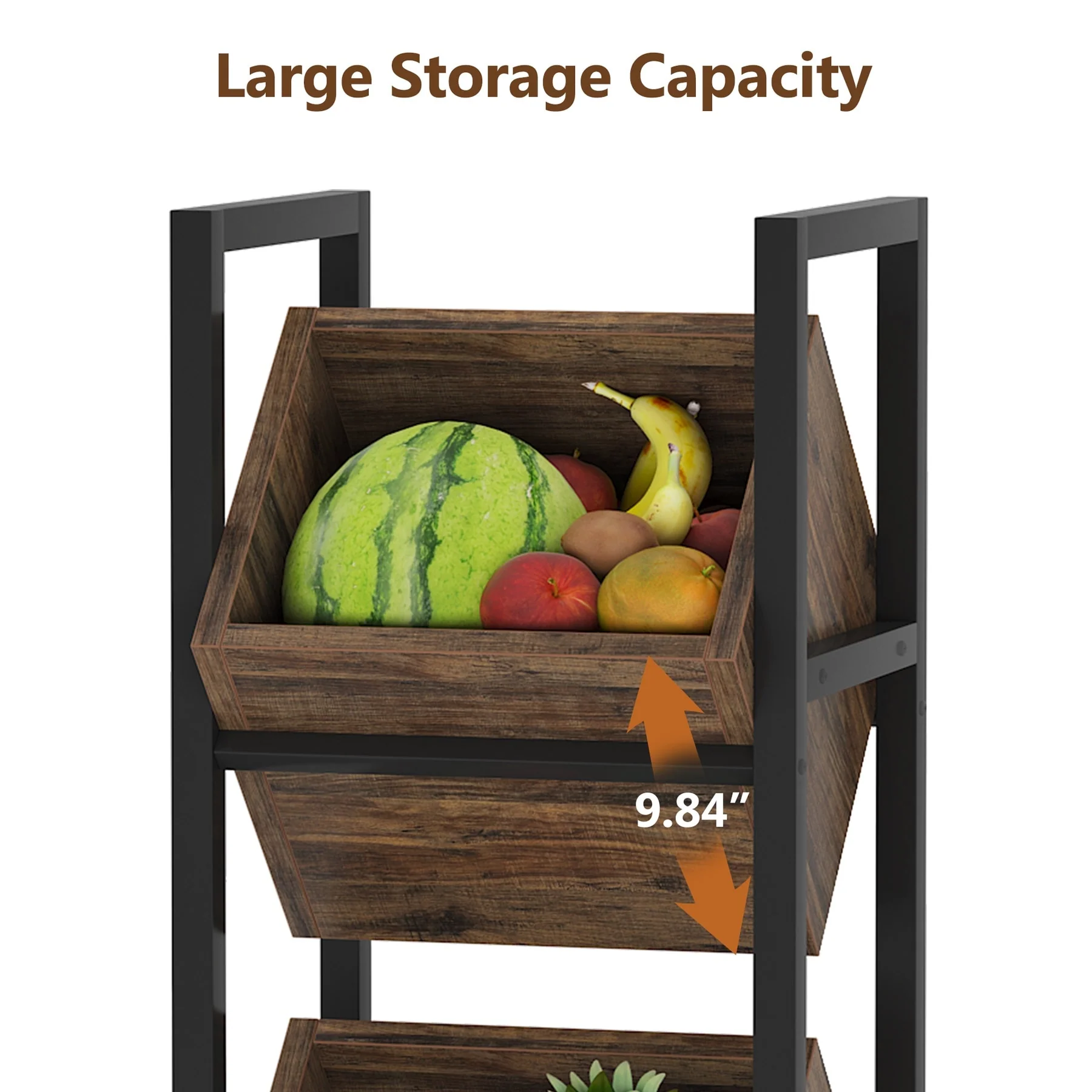 Vertical Standing Basket Storage Tower for Kitchen Bathroom Living Room