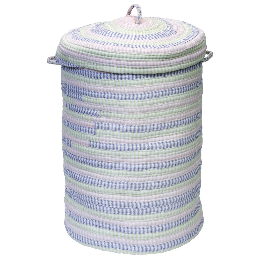 Colonial Mills Ticking-Stripe Fabric Hamper with Lid
