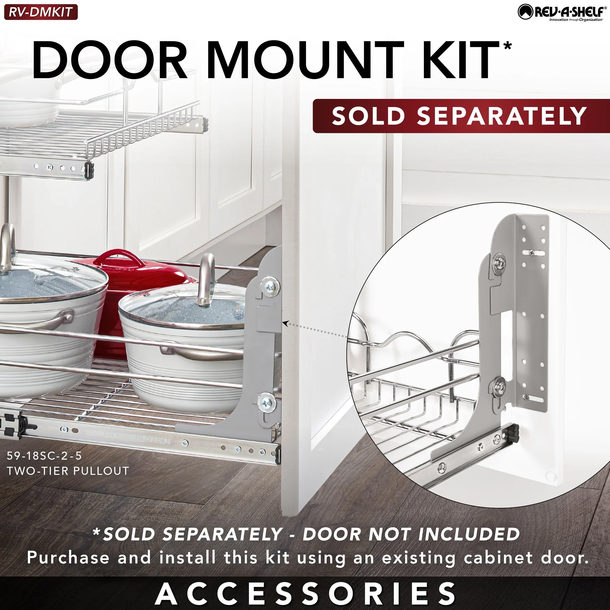 Rev-A-Shelf Kitchen Cabinet Pullout Shelf Organizer, 24 x 22 In, 5WB2-2422-CR-1