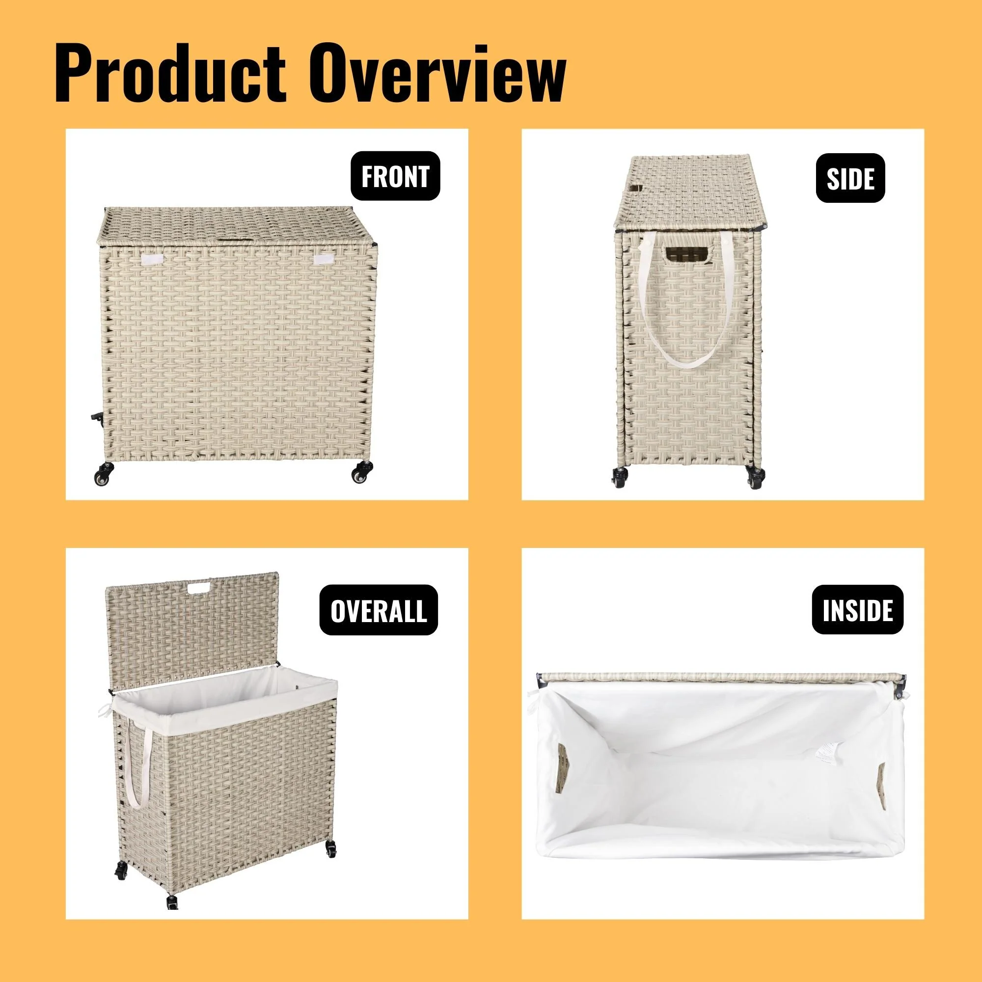 GDFStudio - Ethan Monroe Laundry Hamper Set - Versatile and Stylish Storage Solution