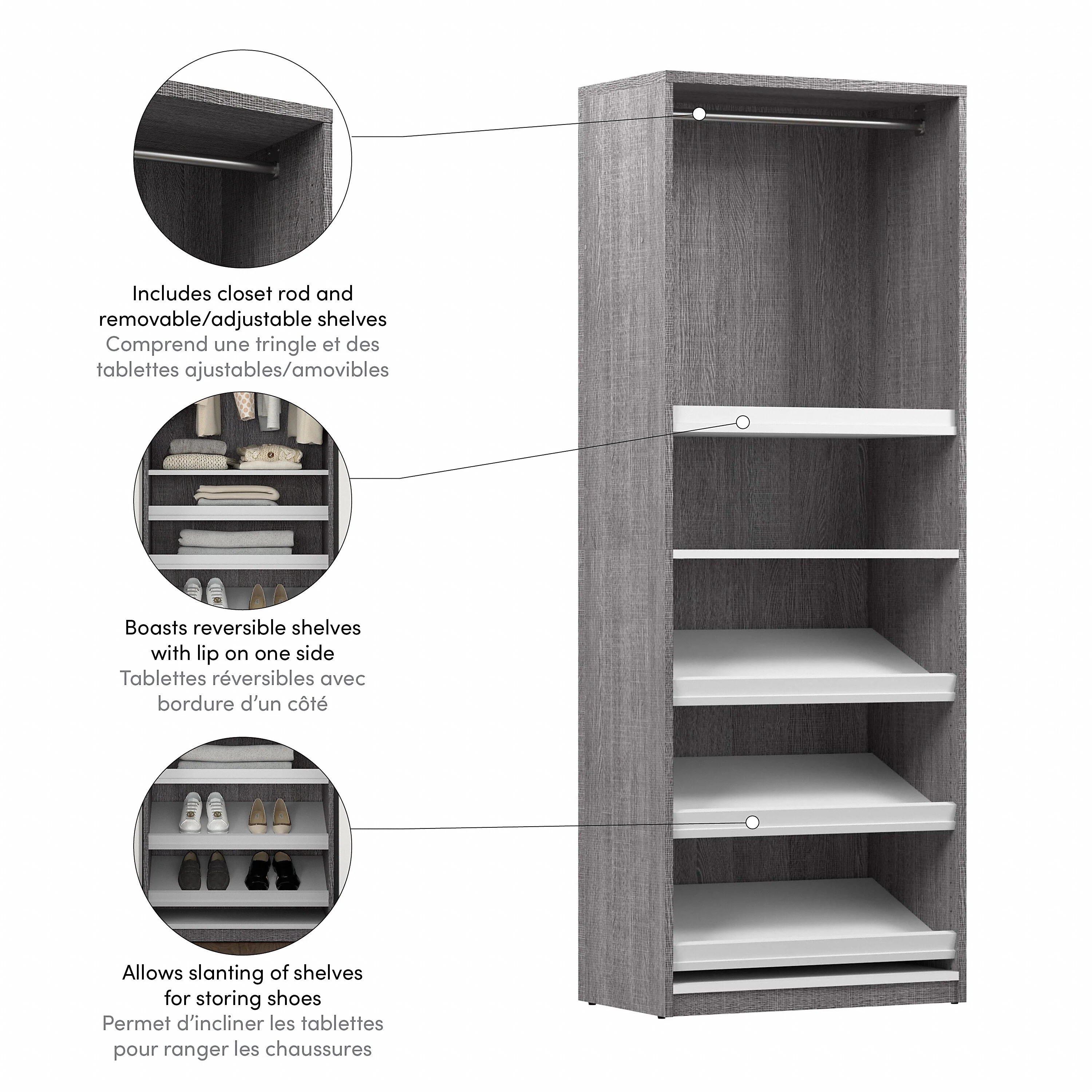 Cielo 30W Closet Organizer by Bestar