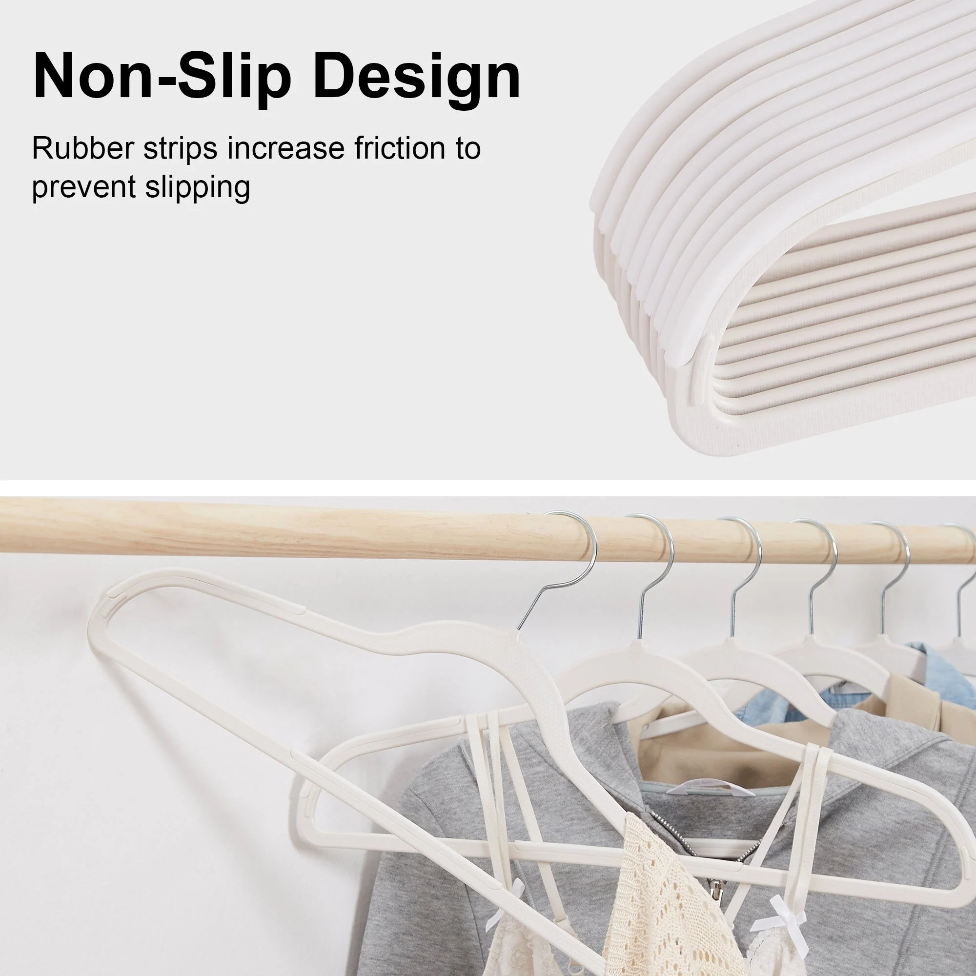 Clothes Hangers Plastic Coat Hangers Non-Slip Space-Saving Swivel Hook