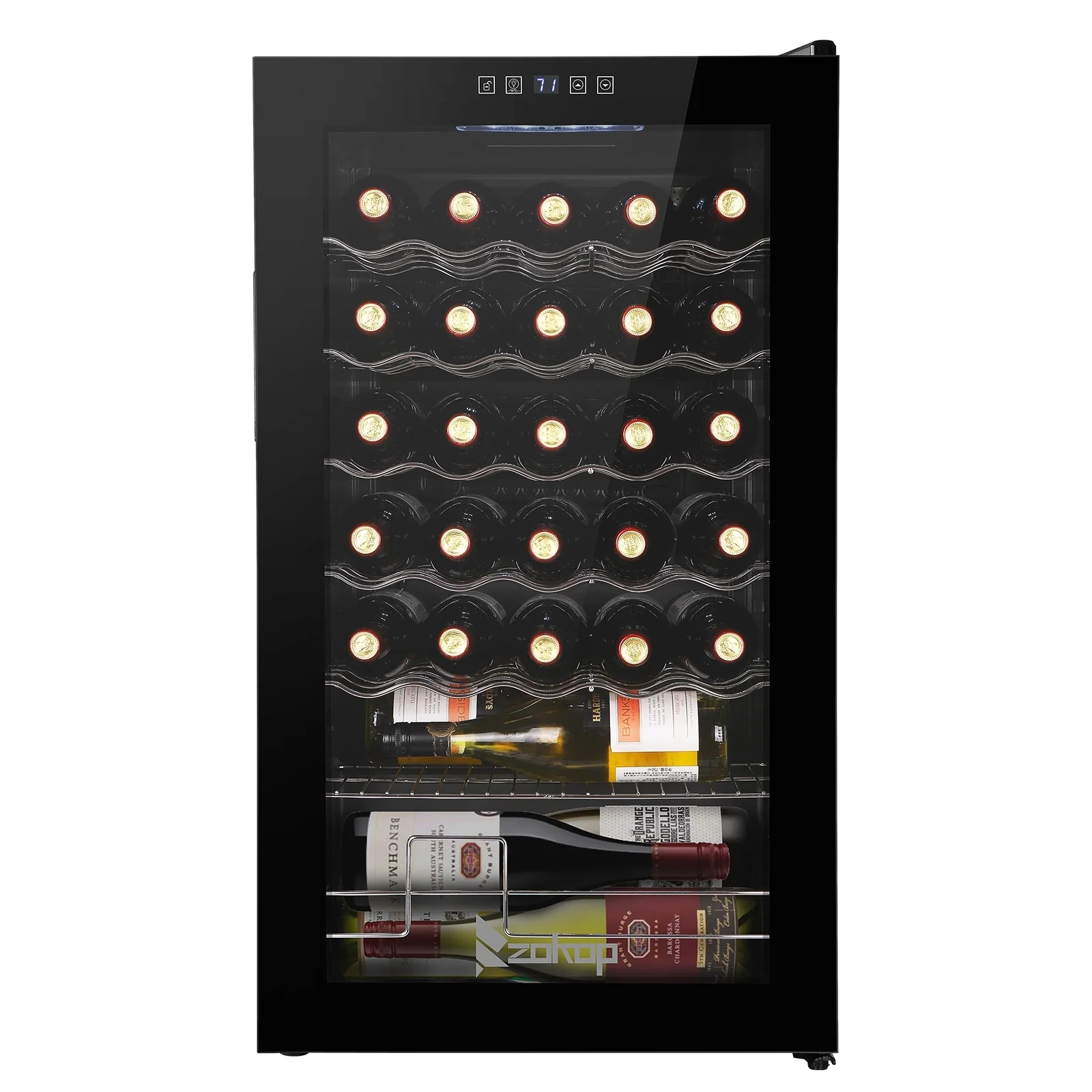 ZOKOP AC 115V /60Hz 1.8Cu.Ft/2.8Cu.Ft Compressor Wine Cabinet Wine Rack Black