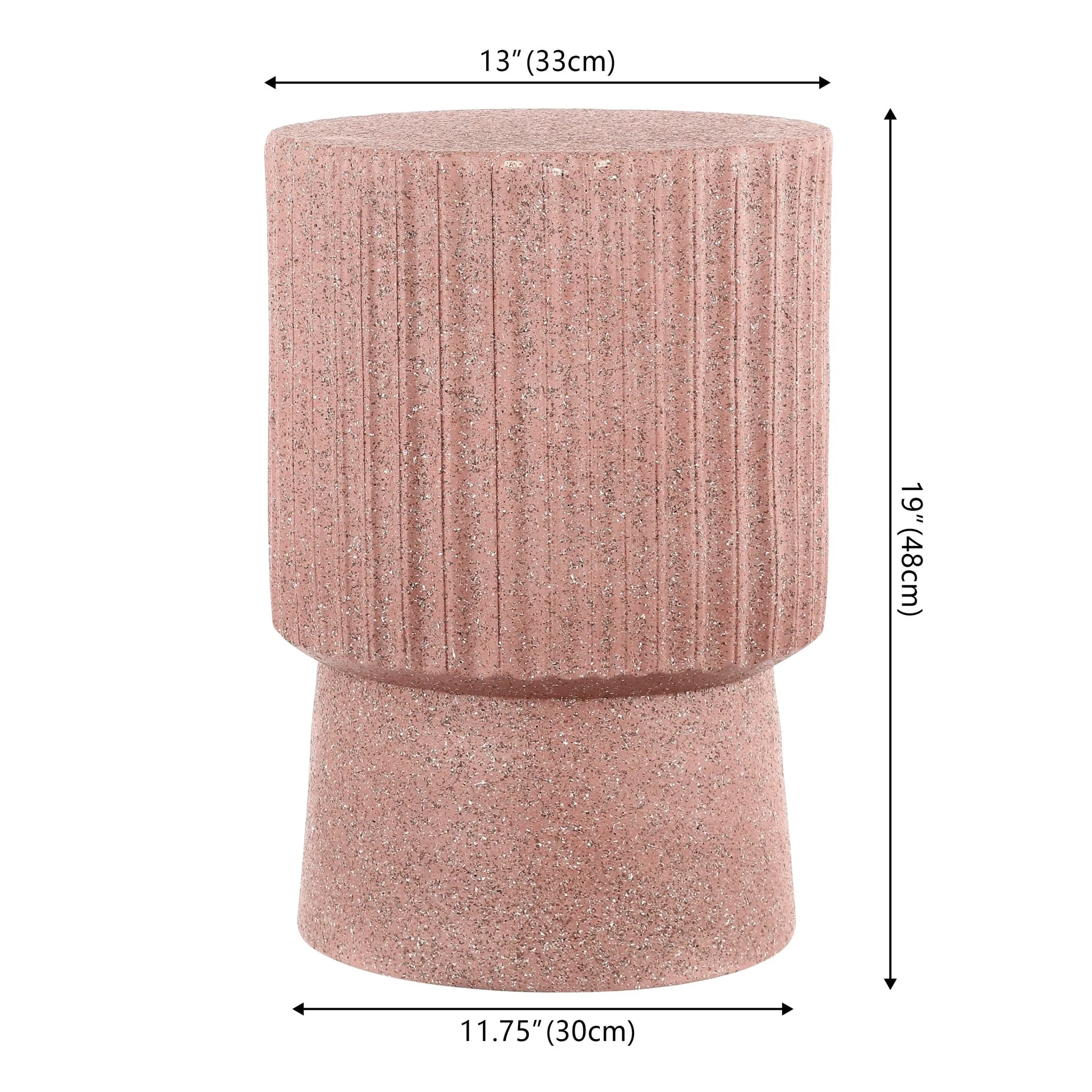 Louisa Modern Art Deco Tambour Indoor/Outdoor Accent Table