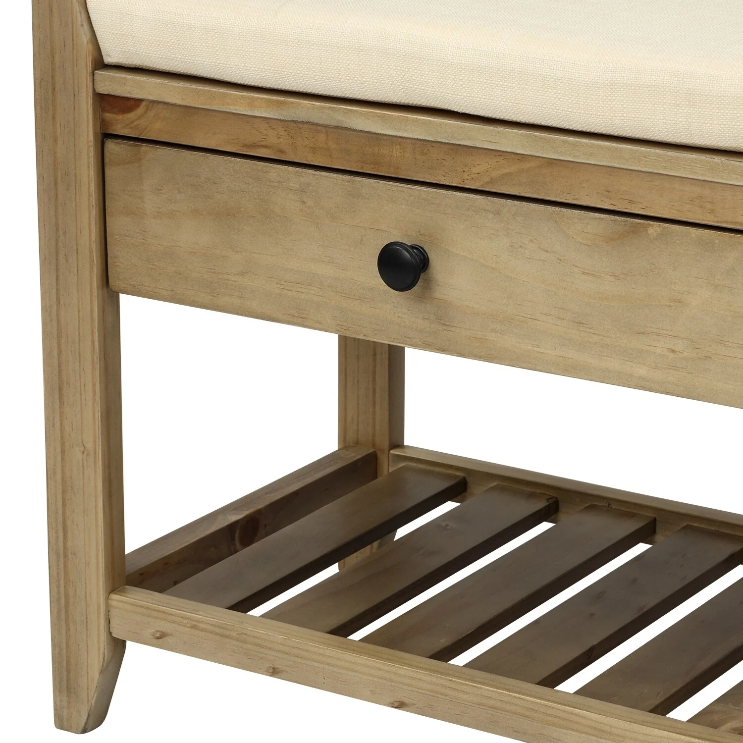 Multi-purpose Shoe Rack with Cushioned Seat and Drawers