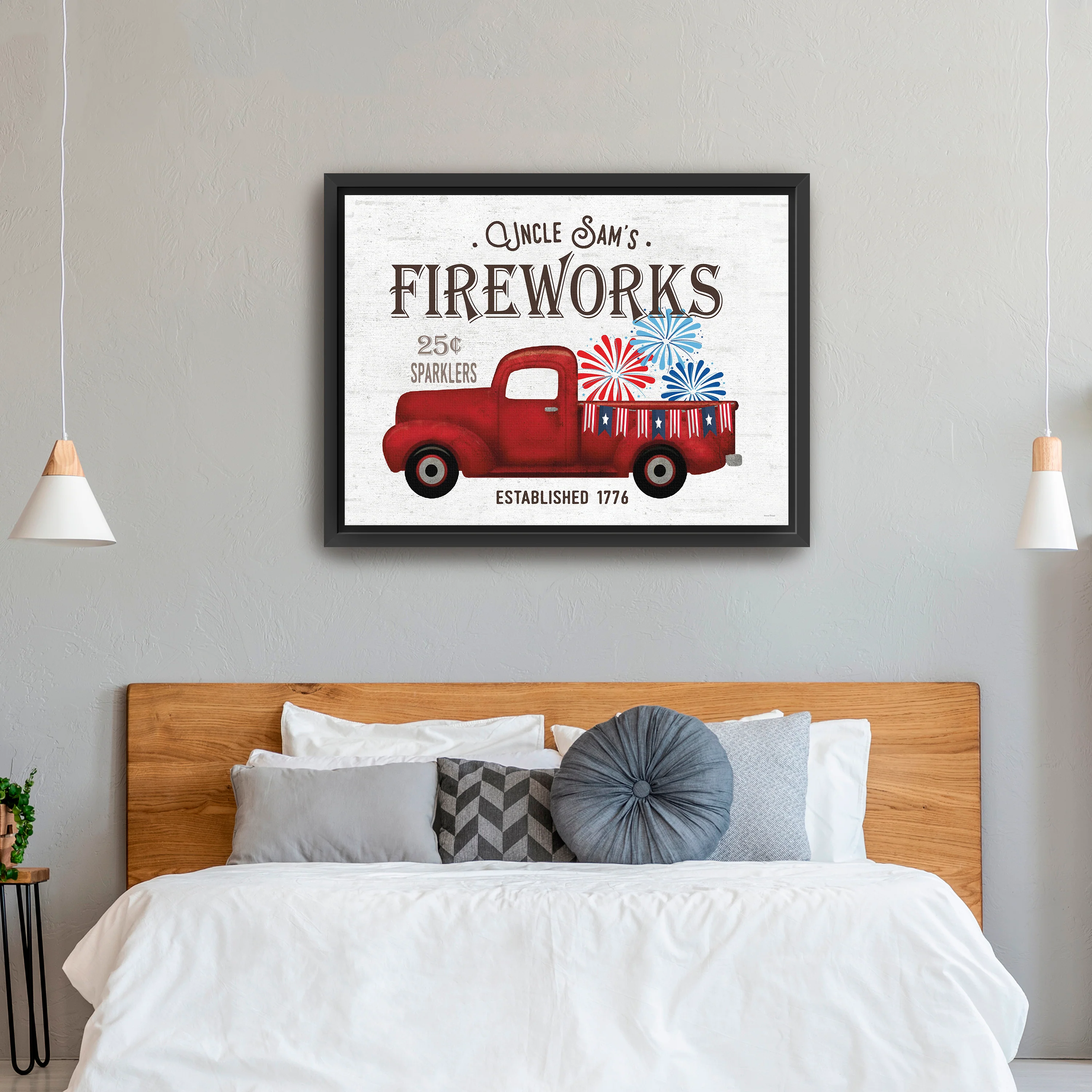 Uncle Sam's Fireworks - Truck Canvas Giclee