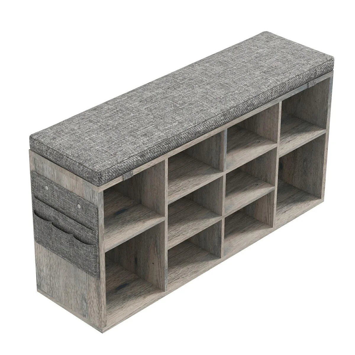 Entryway Shoe Bench with Storage, Padded Seat 40.9 inch