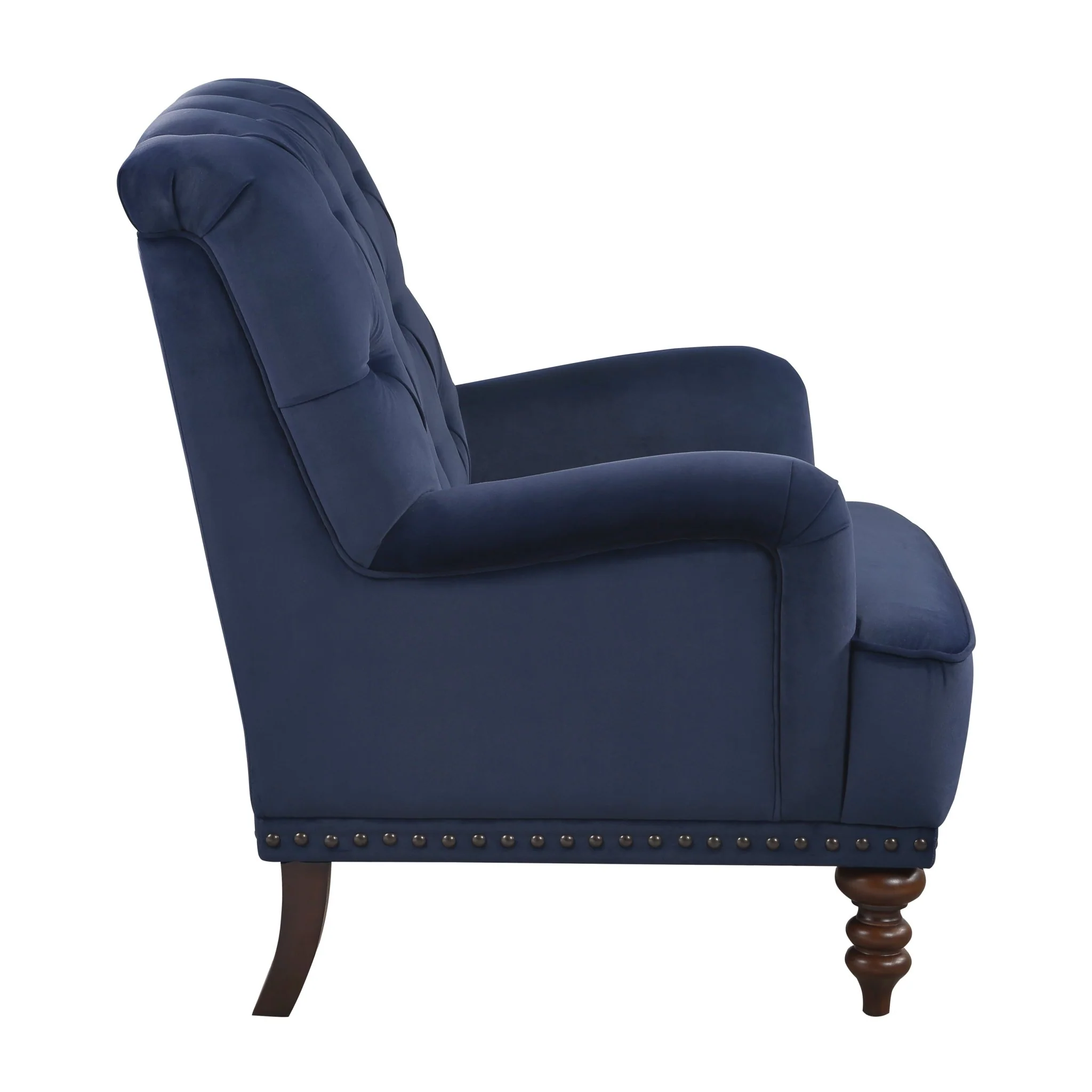 Luxurious Accent Chair with Upholstered Tufted and Nailhead Trim