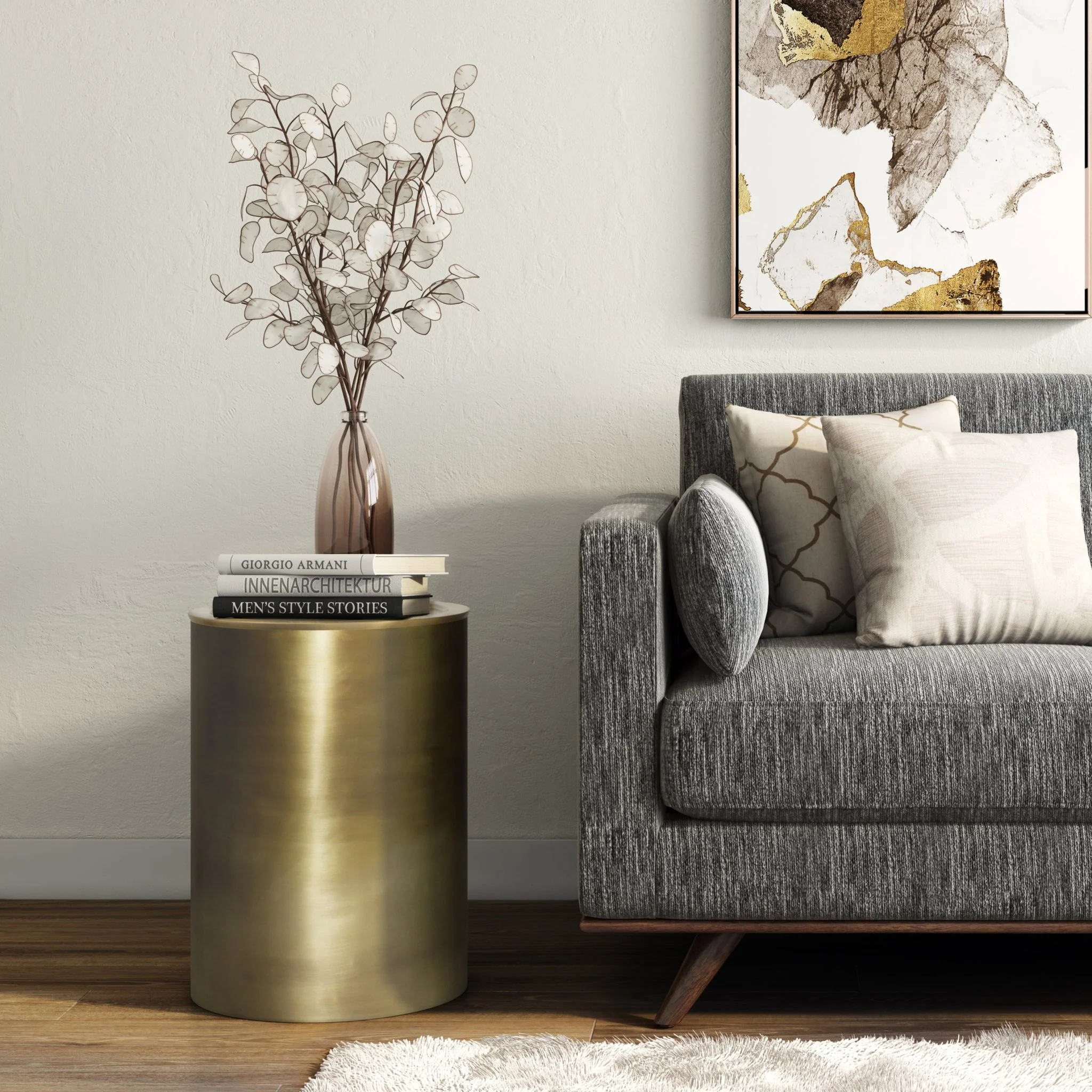 Hyperion Side Table with Round Cylinder Shape
