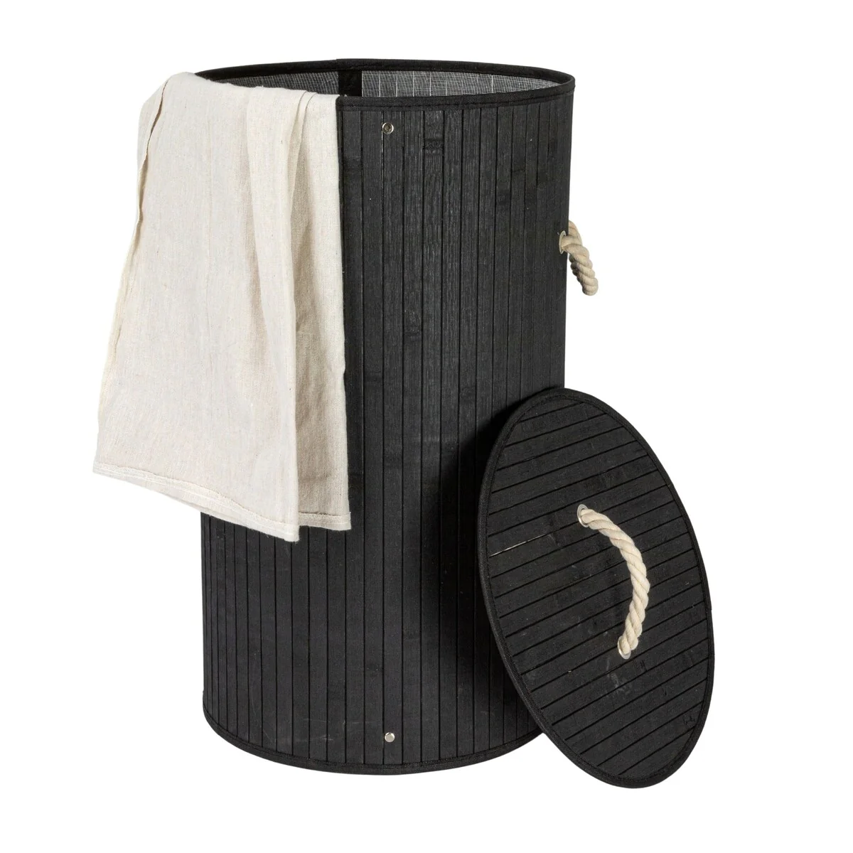 Household Essentials Bamboo Laundry Hamper with Handles and Removable Laundry Bag