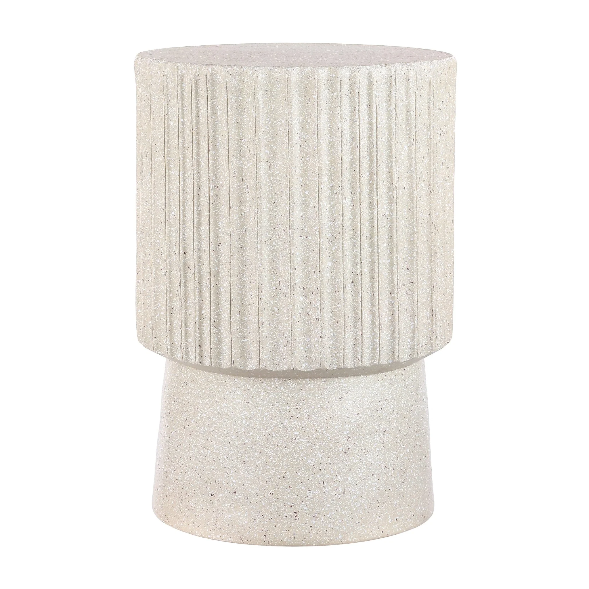 Louisa Modern Art Deco Tambour Indoor/Outdoor Accent Table