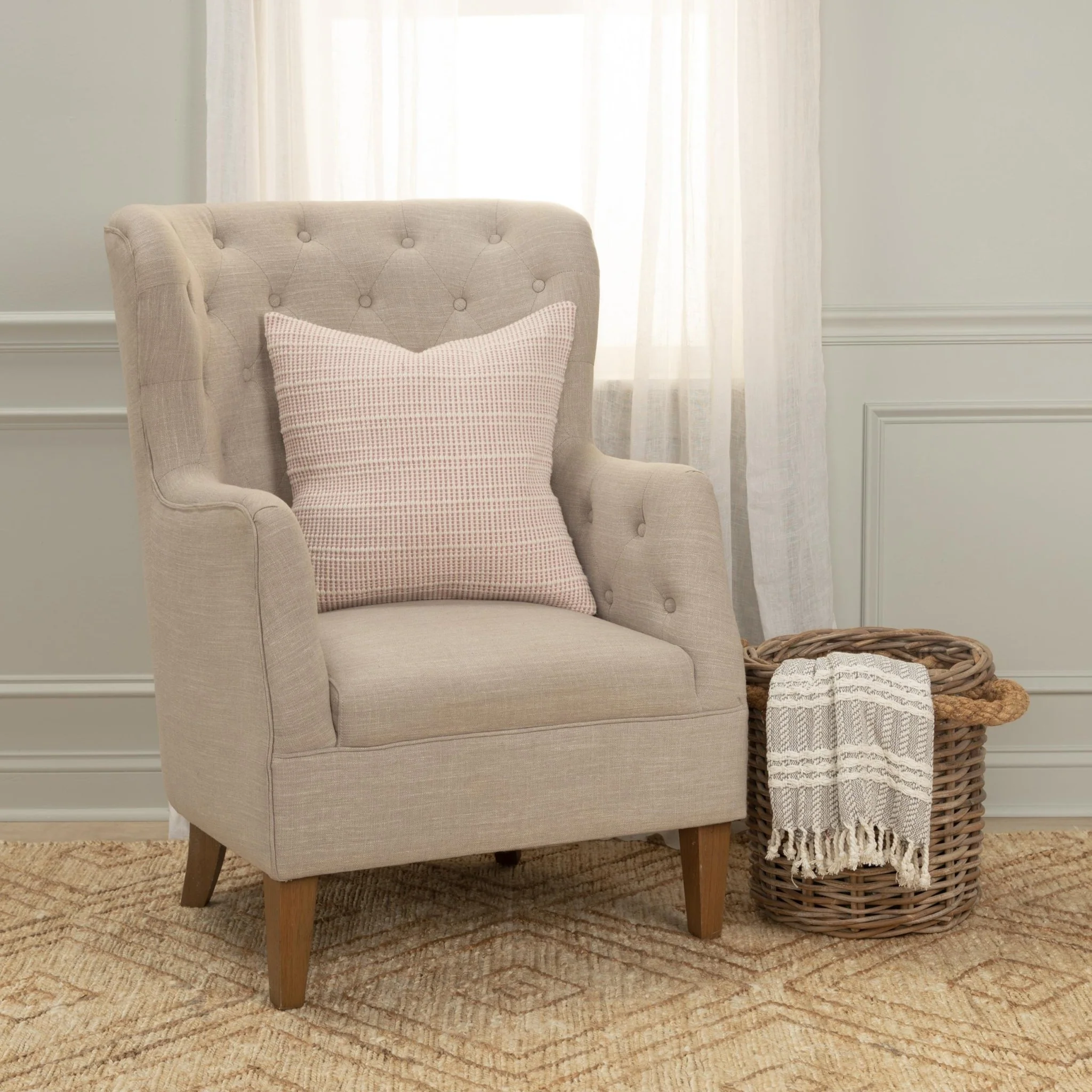 Woven Cotton stripe Decorative Throw Pillow