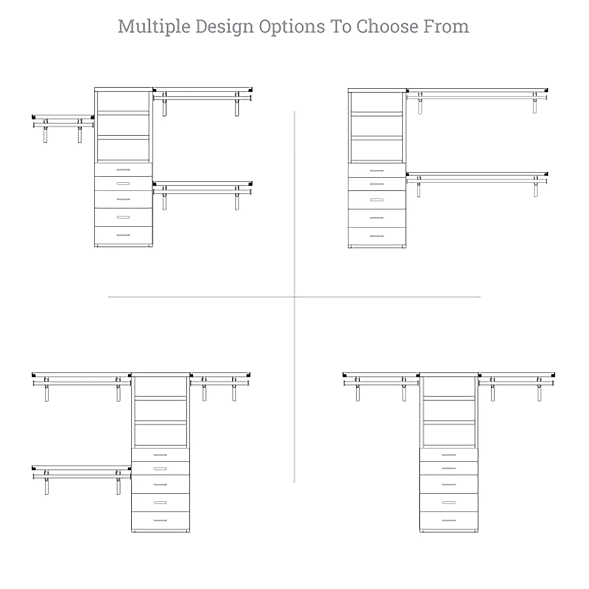 John Louis Home Solid Wood Walk-In Closet System with 5-Drawers