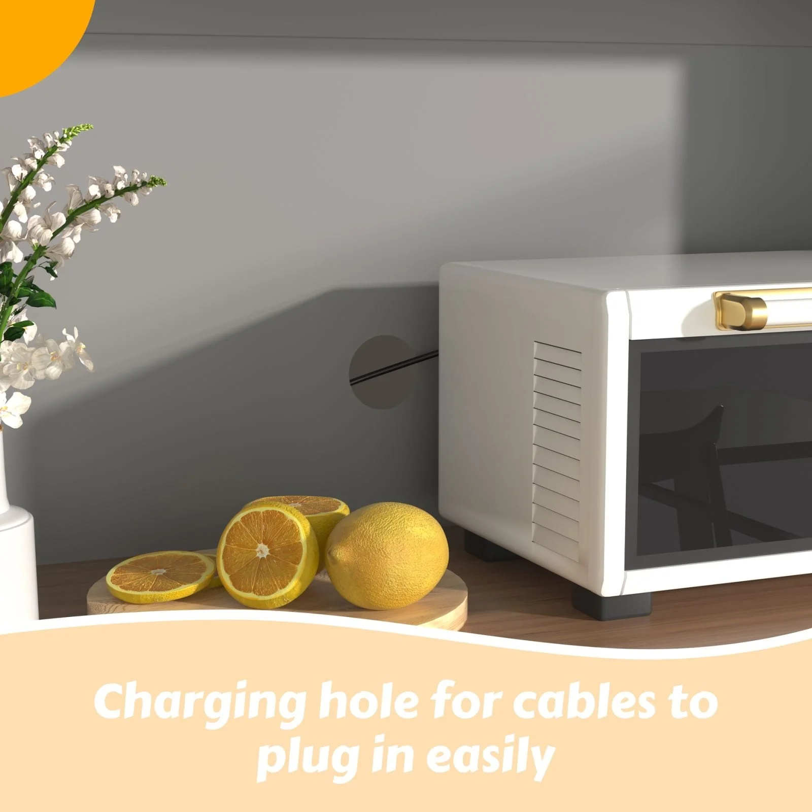 VEIKOUS Kitchen Pantry Storage Cabinet Cupboard with Framed Glass Door and Drawer