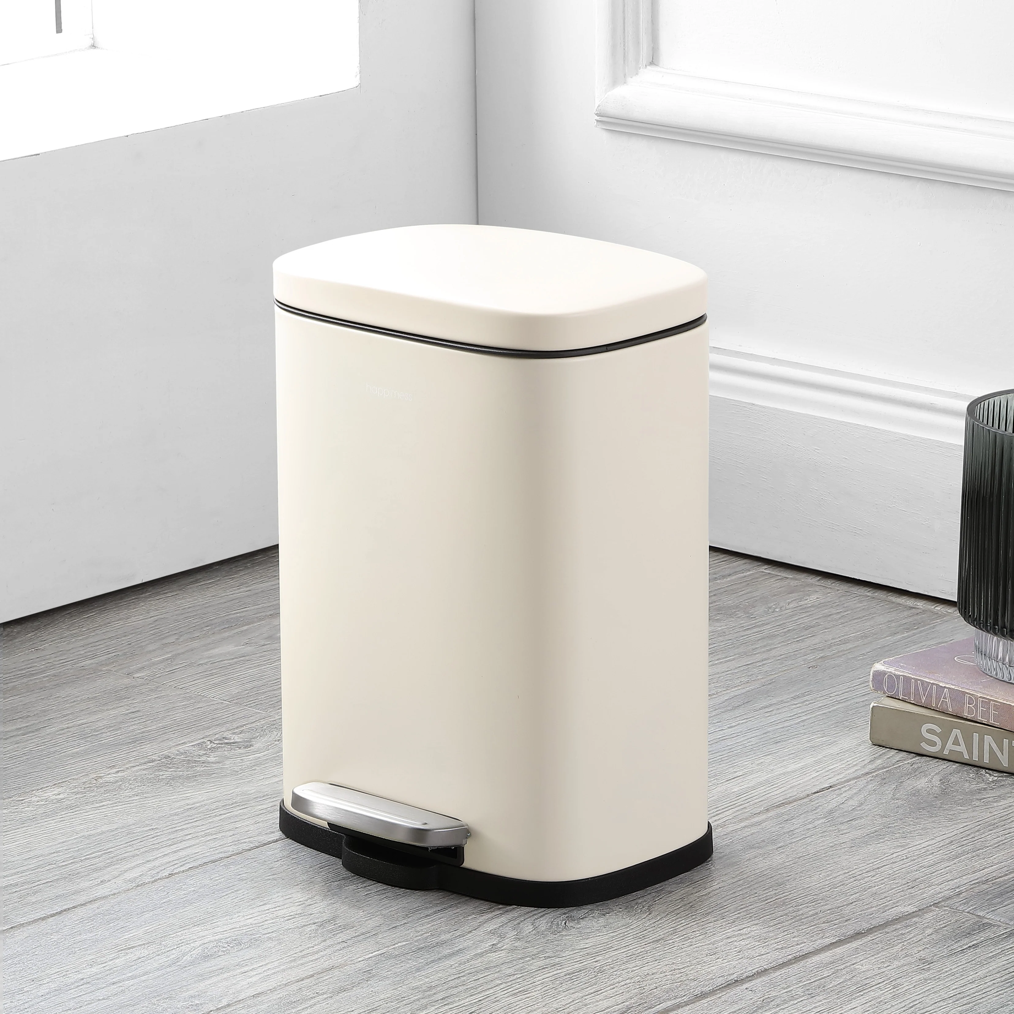 happimess 13-Gallon Trash Can with Soft-Close Lid and FREE Mini Trash Can