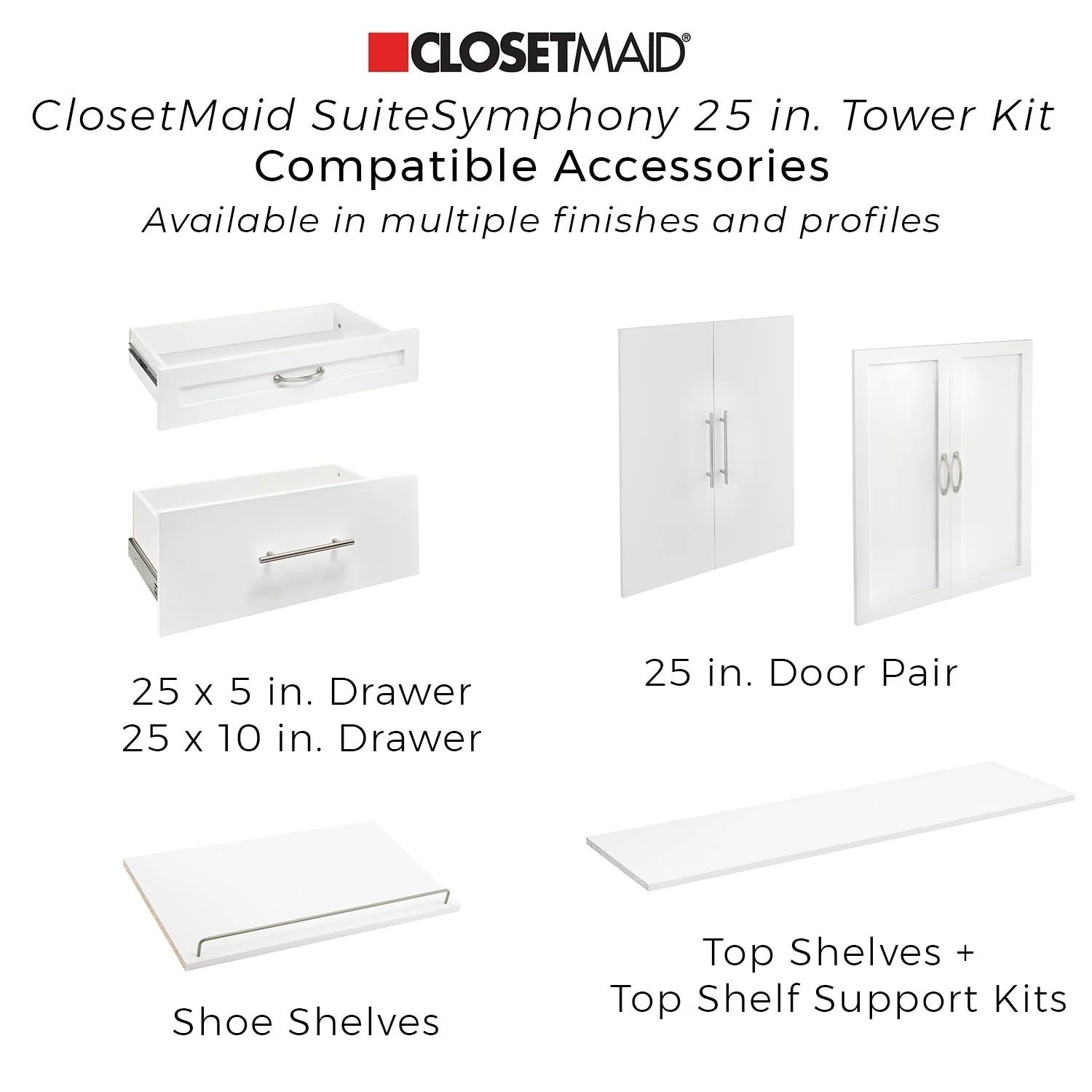 ClosetMaid SuiteSymphony 25-inch Wide Starter Tower Closet Organizer
