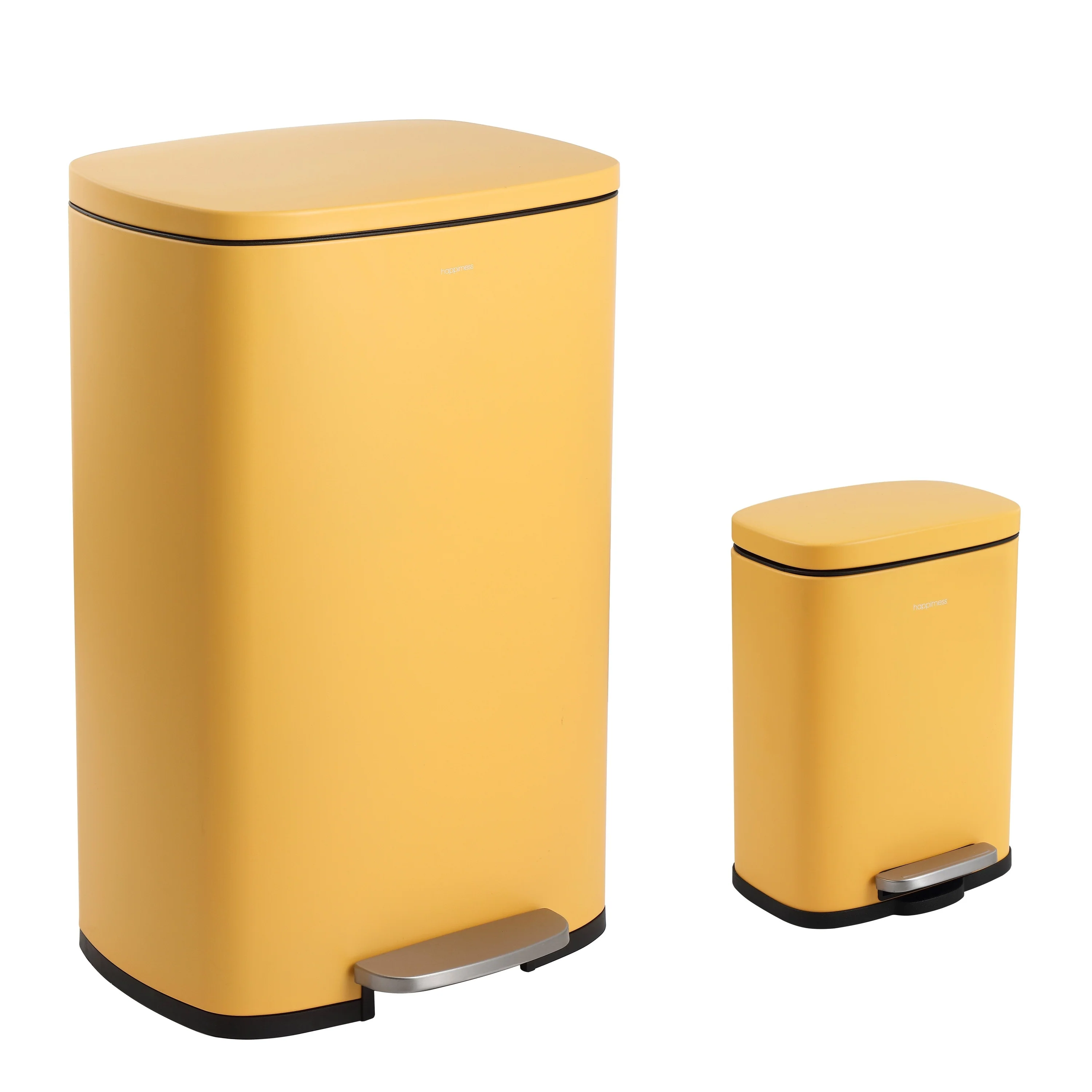 happimess 13-Gallon Trash Can with Soft-Close Lid and FREE Mini Trash Can