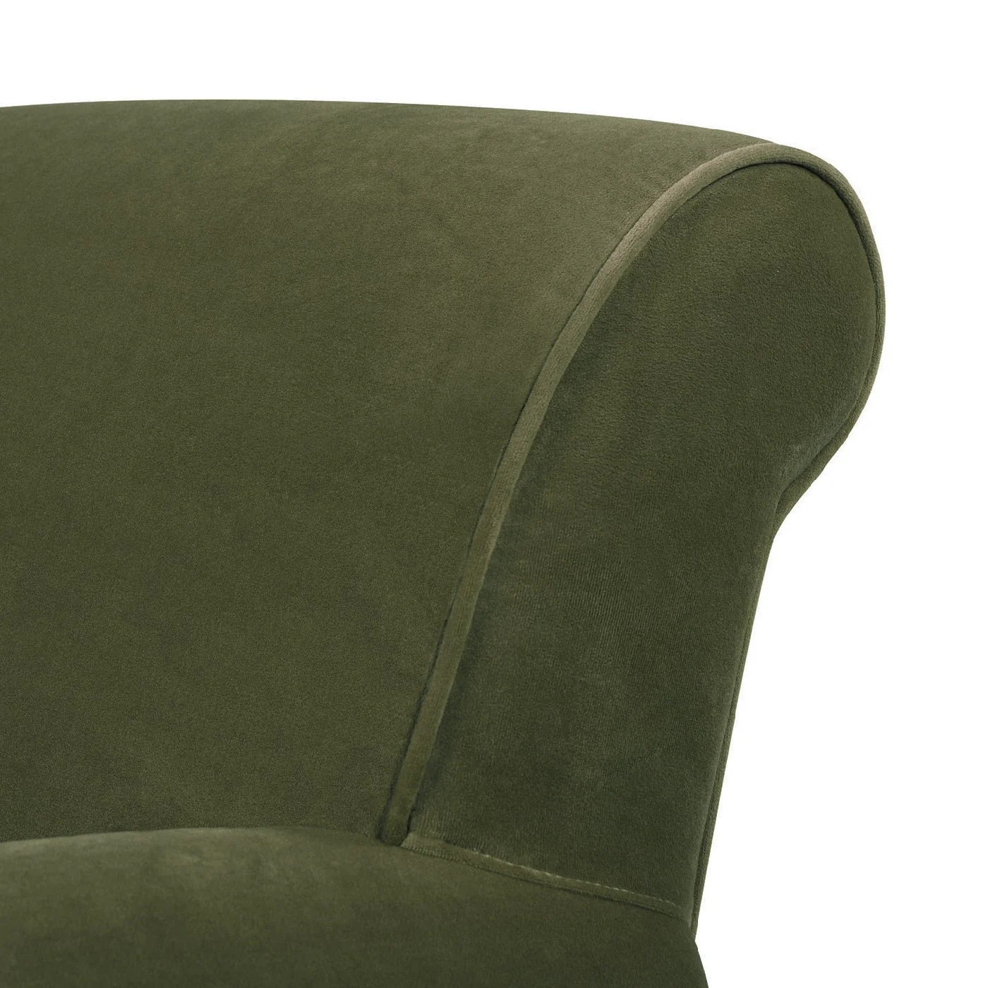 Cobaltex Upholstered Arm Chair with Metal Casters and Rolled Arms