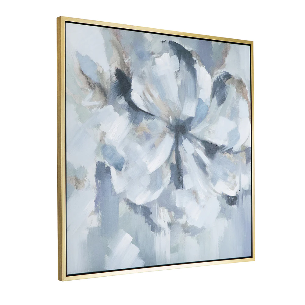 39.5 x 39.5 Wall Art with Large Flower Oil Painting